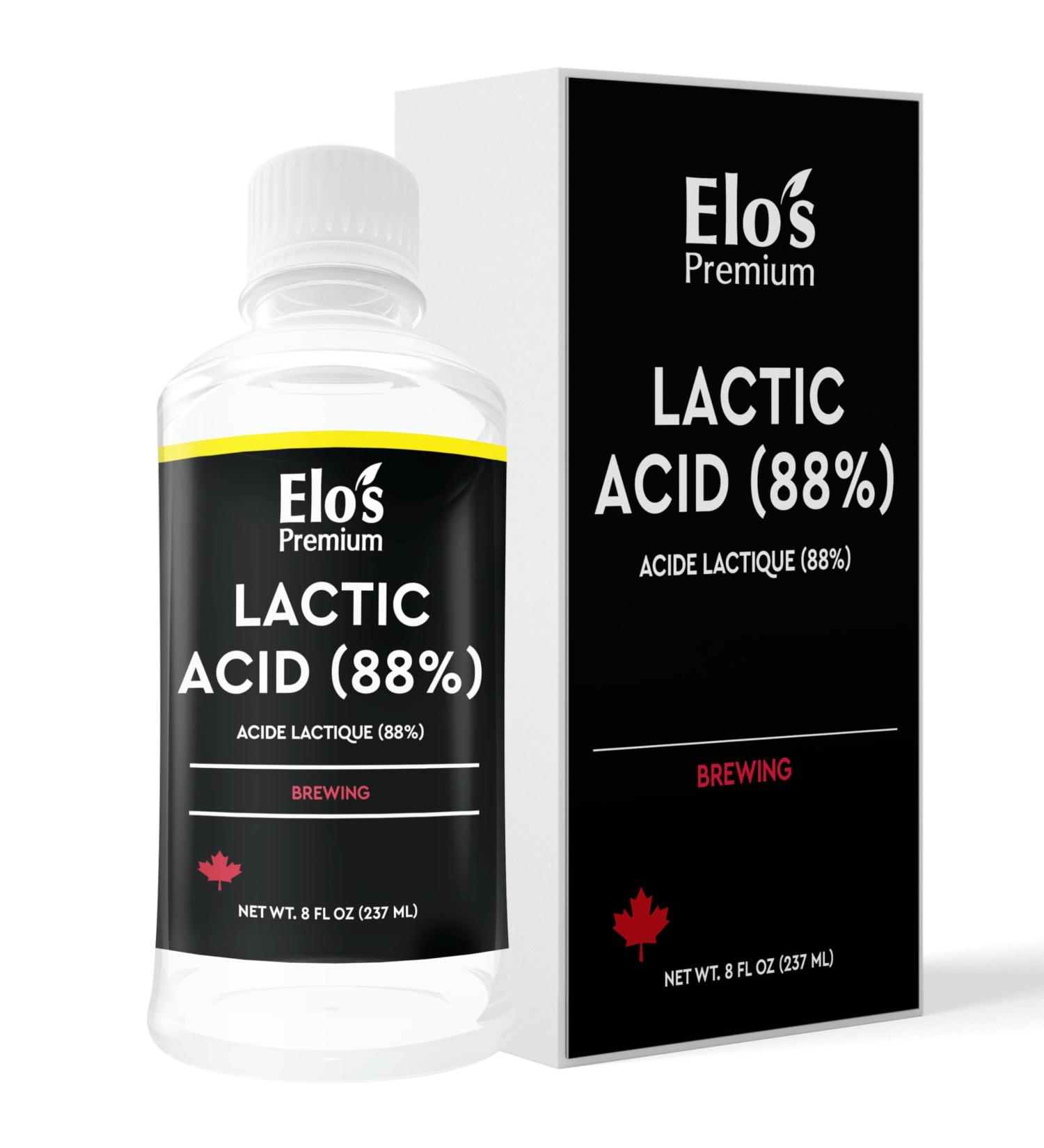 Lactic Acid 88% (8 oz) | Food Grade & Non GMO | Used for Baking Brewing and More | Used as pH Adjusting or Correcting Agent | by Elo s Premium