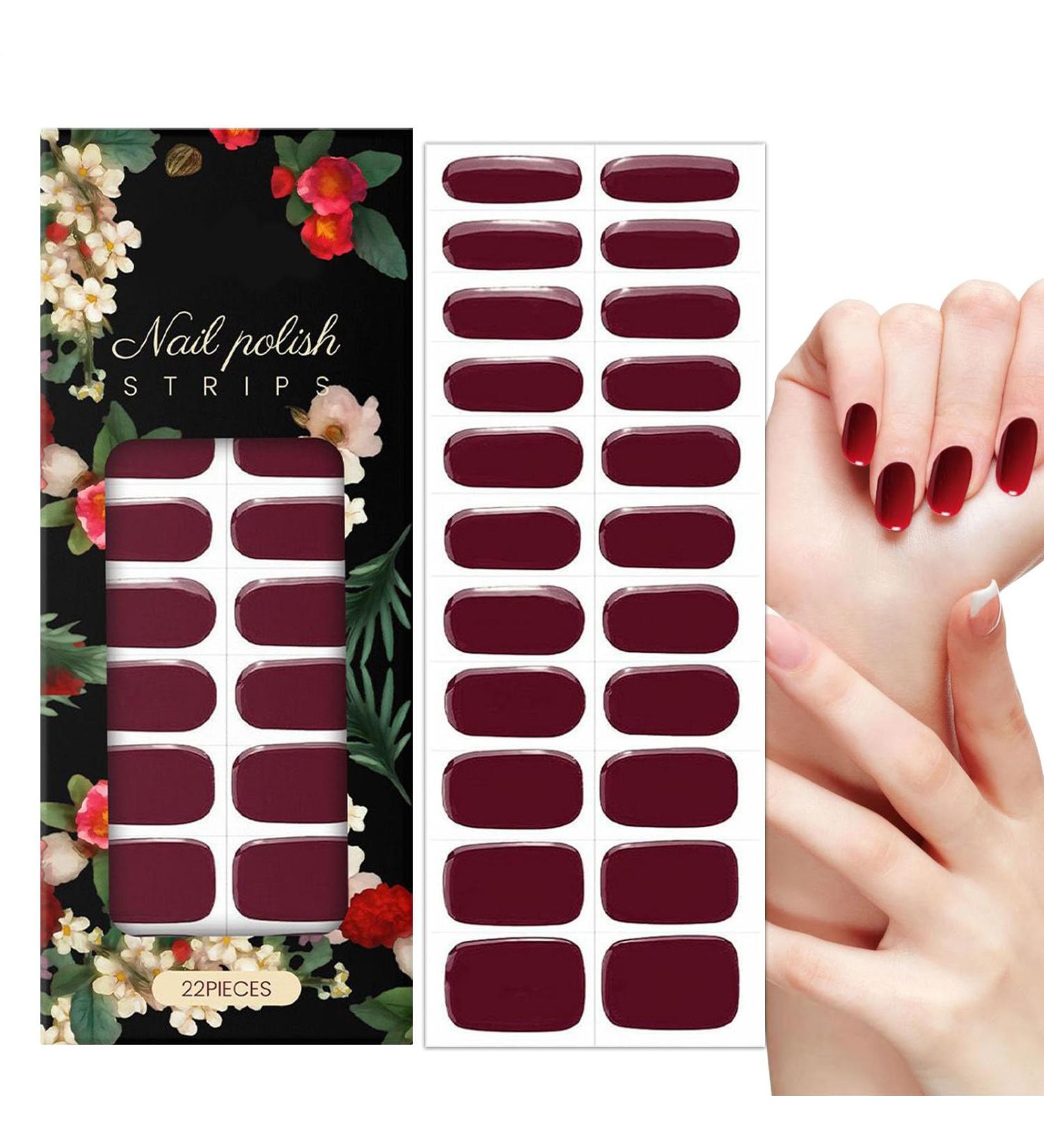  Generisch Set of 22 protective nail films - Red gel - Waterproof - For manicures pedicures autumn decorations - Buy Online on GoSupps.com