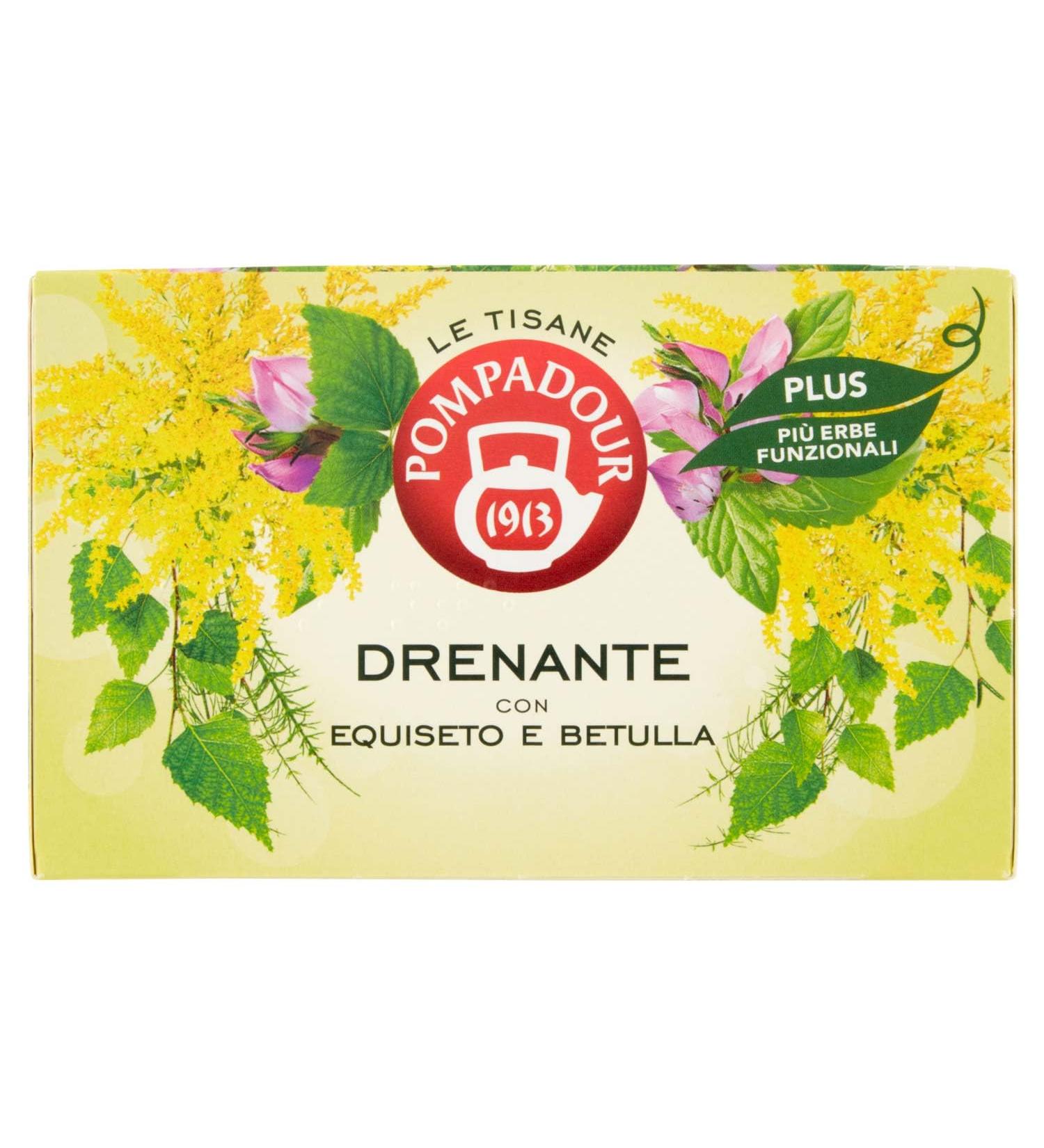  Pompadour Pompadour Tisana Drenant Plus 18 Filters of 2.2 Grams 39 g - Buy Online on GoSupps.com