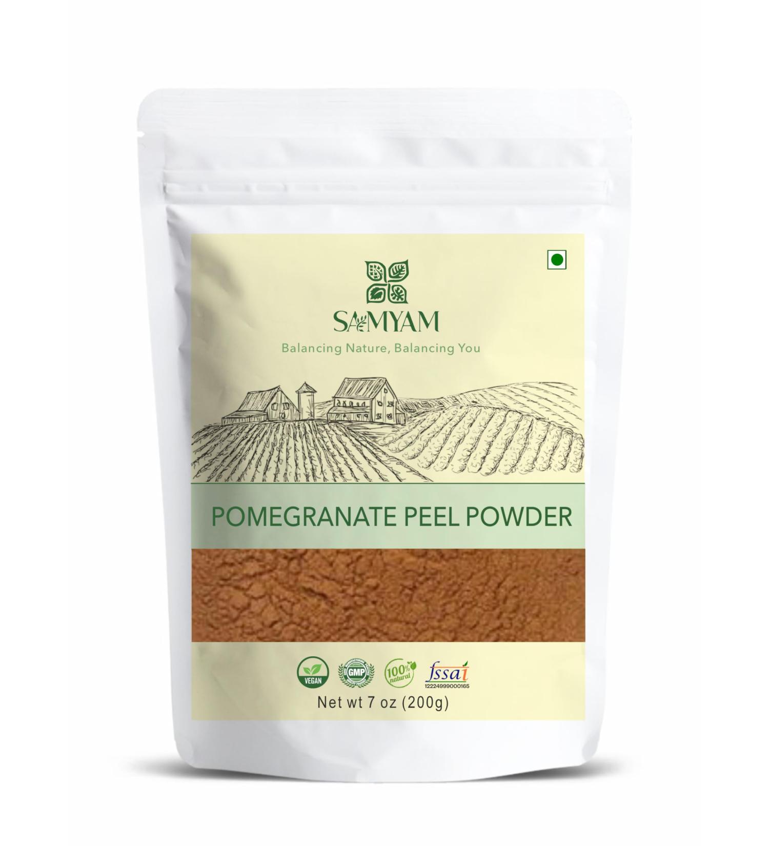  SAMYAM SAMYAM Pomegranate Peel Powder - 200g - Skin-brightening exfoliant rich in antioxidants - Buy Online on GoSupps.com