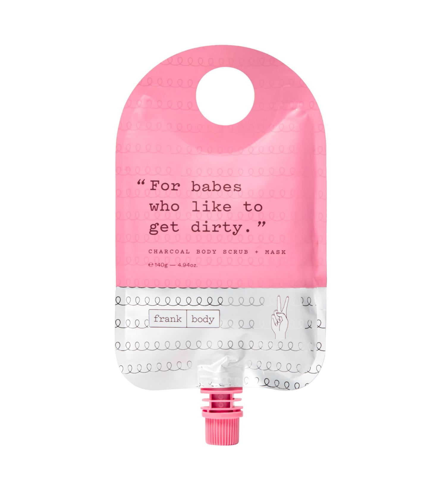 Frank Body Charcoal Scrub & Mask Natural Vegan Cruelty Free Detox Treatment for Face & Body | Exfoliates & Brightens with Charcoal & Tea Tree Oil | 4.94 oz - Buy Online on GoSupps.com