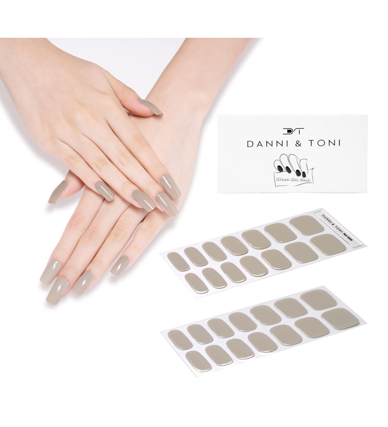 DANNI & TONI 28 Khaki Gel Nail Polish Strips | Salon-Quality Manicure Stickers - Buy Online on GoSupps.com