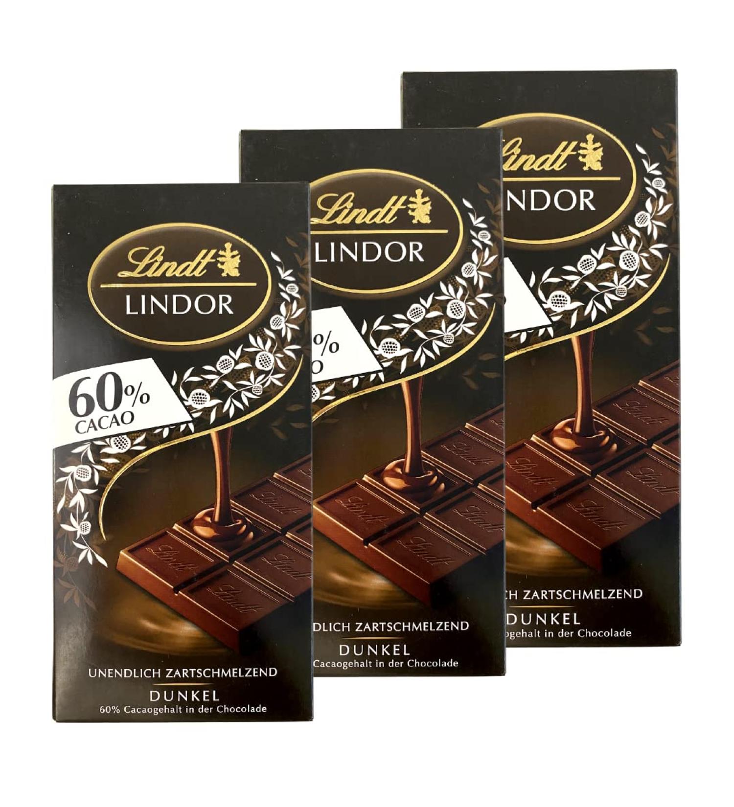 Lindor Lindt LINDOR Set of 3 chocolates 60% cocoa (3 x 100 g)