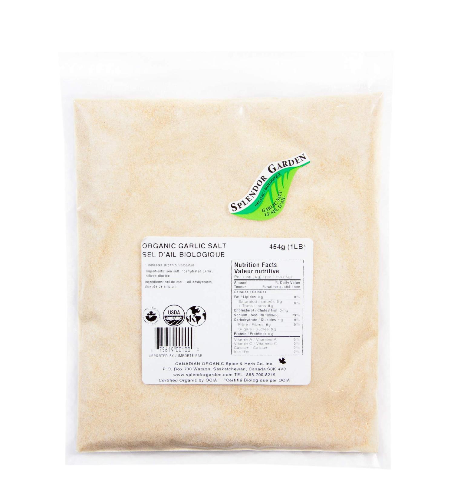 Splendor Garden organic Garlic Salt 454.0 Gram 454 g (Pack of 1) - Buy Online on GoSupps.com