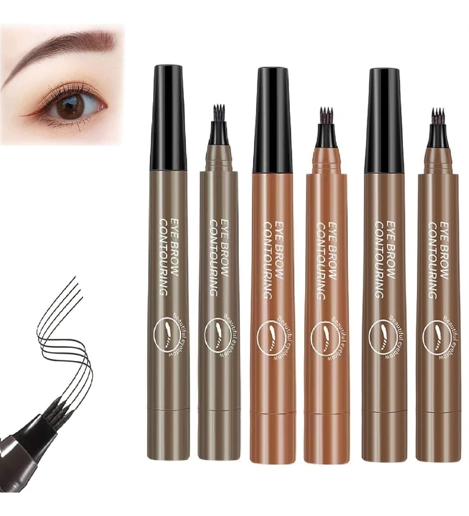 3PCS Nexavale Eyebrows 4 Fork Tips Tattoo Pencil 3D Waterproof Microblading Eyebrow Pen Eyebrow Pencils for Women Microblading Eyebrow Pen - Buy Online on GoSupps.com