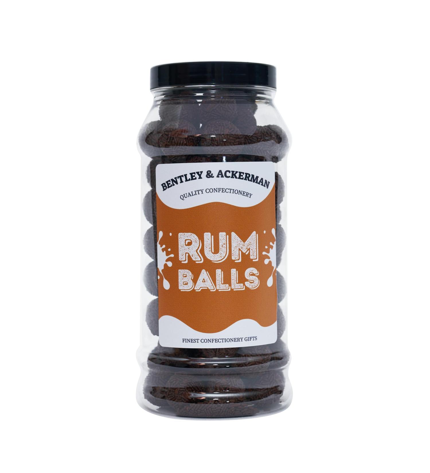 Rum Balls - (600g) Original Retro Rum Balls in a Gift Jar By Bentley & Ackerman's Sweet Shop. - Buy Online on GoSupps.com