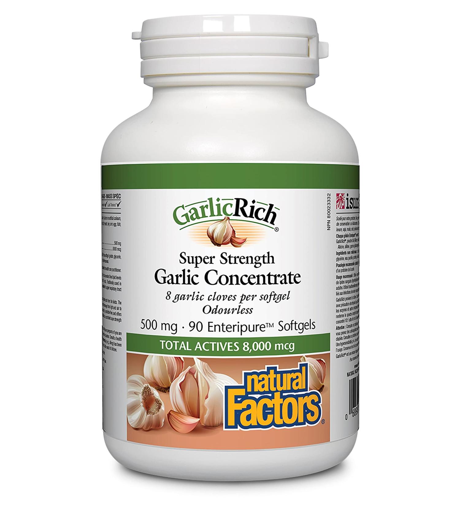Natural Factors - GarlicRich Super Strength Garlic Concentrate 500 mg 90 Softgels - Buy Online on GoSupps.com