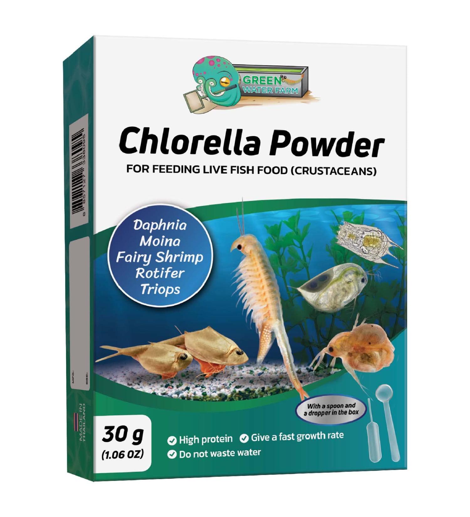 GREEN WATER FARM Concentrated Chlorella Powder for Feeding Crustaceans - Daphnia Moina Rotifer Fairy Shrimp and Other Live Fish Food - Buy Online on GoSupps.com