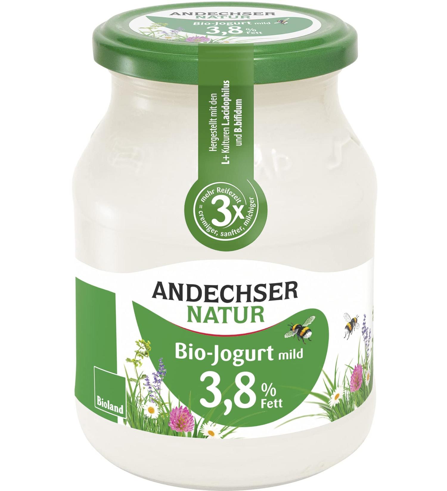 Andechser Natur Bio Jog. Natural mild 3.8% (6 x 500 gr) 500 g (pack of 6)