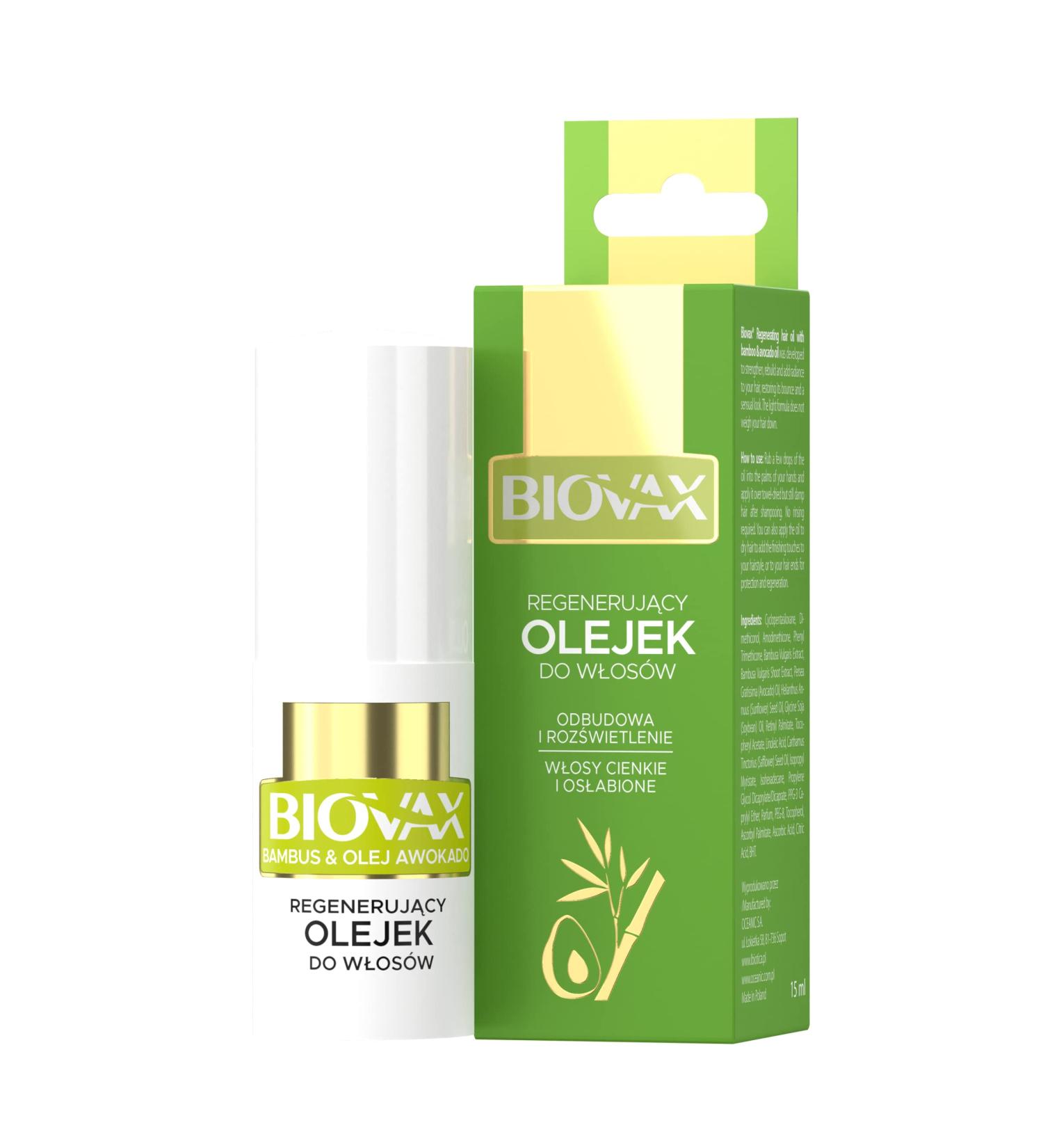 Biovax Bamboo & Avocado Oil Hair Oil 15ml - Nourishing & Moisturizing Hair Care - Buy Online on GoSupps.com