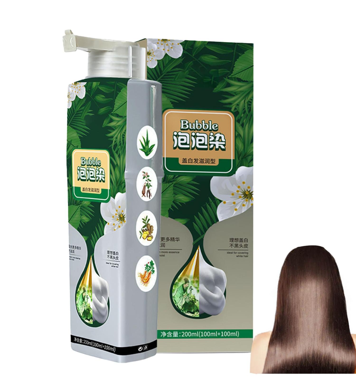 Natural Plant Hair Dye 100ml Bubble Natural Hair Dye Plant Based Hair Dye for Gray Hair Coverage Hair Color for Men Women Hair Dyeing Cream Gentle Safe for Scalp & Hair Brown - Buy Online on GoSupps.com