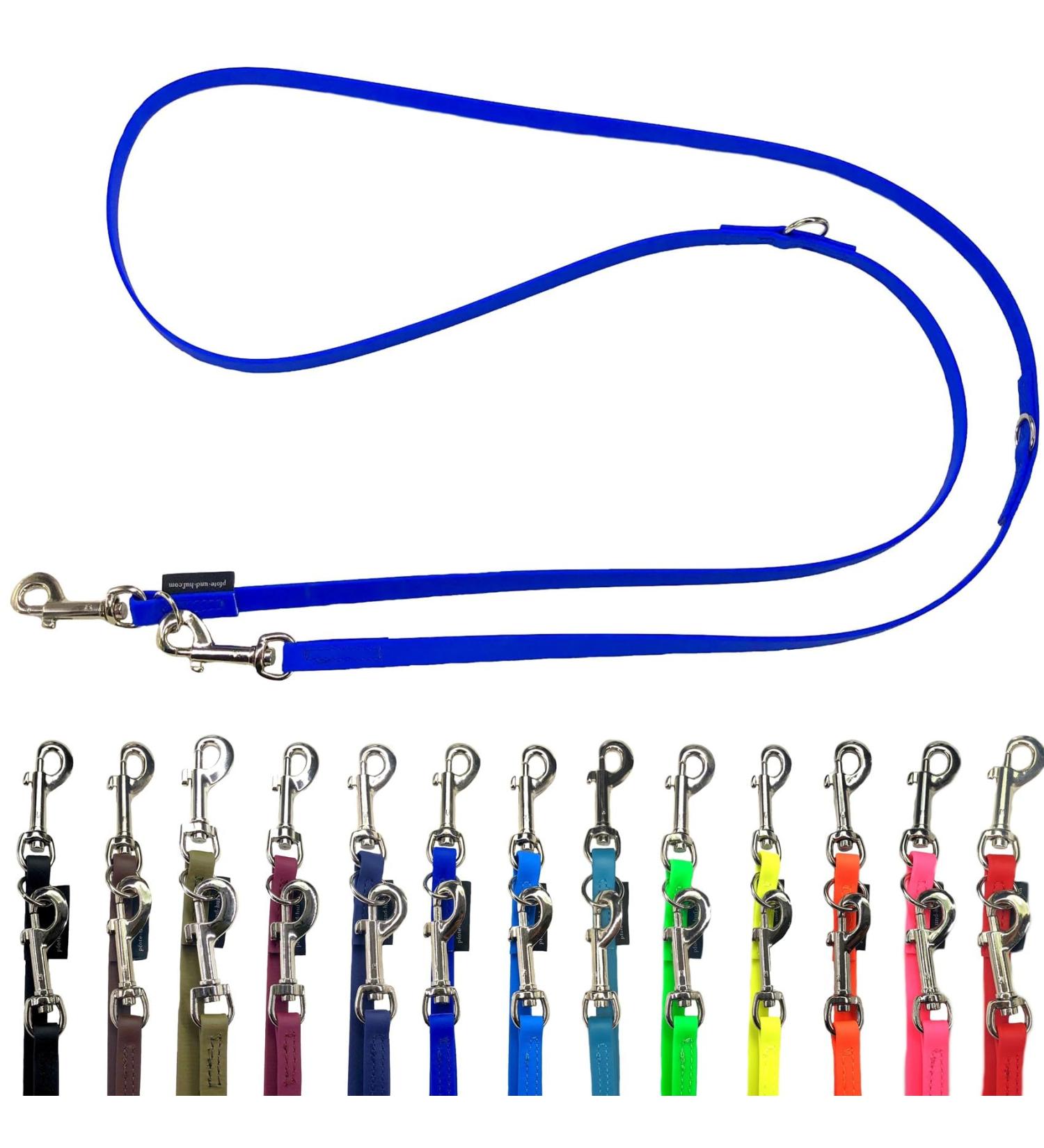 Biothane Dog Leash for Small & Large Dogs - Adjustable 2m to 5m 13mm Wide Blue - Durable with Silver Hook - Buy Online on GoSupps.com