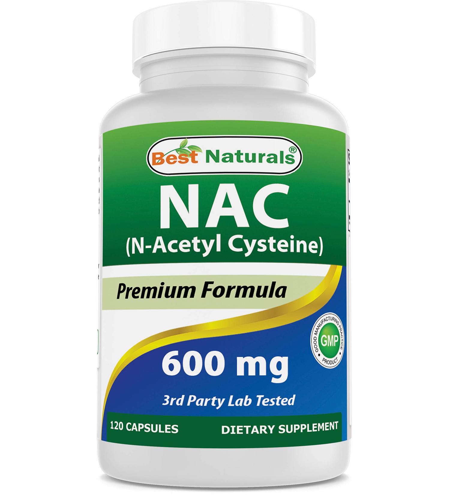 Best Naturals NAC 600mg 120 Capsules - Powerful Antioxidant Supplement - Buy Online on GoSupps.com