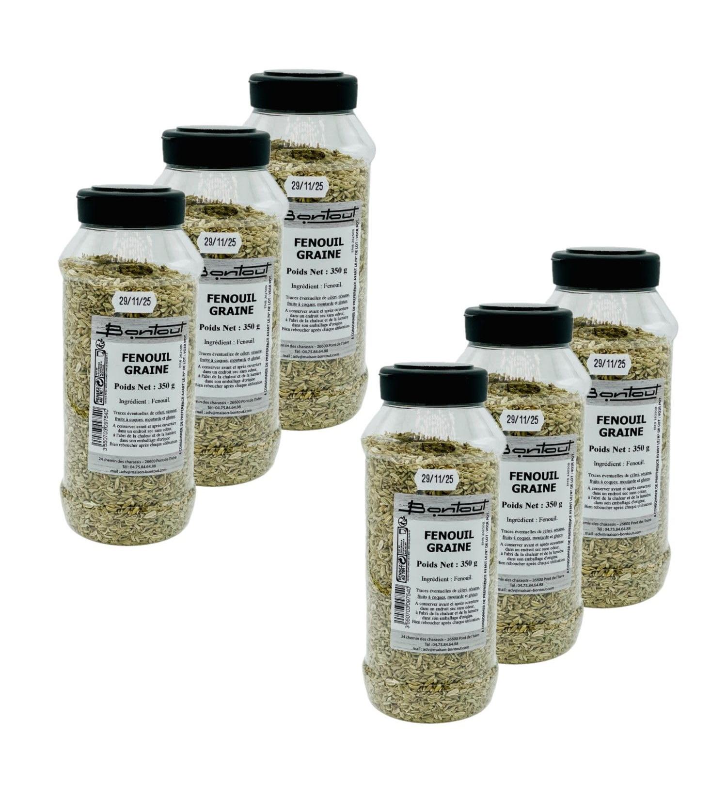 Lot 6x Fennel seeds - 350g jar