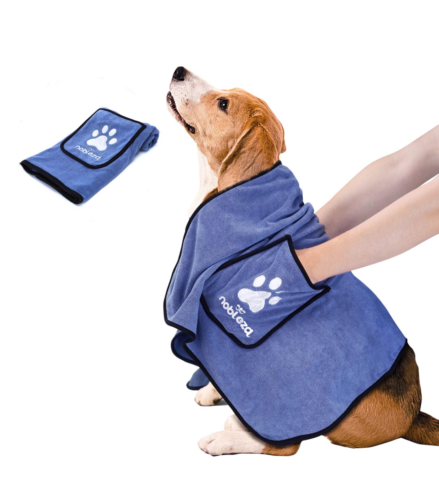 Nobleza Microfiber Dog Towel - Extra Absorbent & Quick Dry Cloth (106x66cm) for All Dogs & Cats - Soft & Durable Pet Drying Towel - Buy Online on GoSupps.com