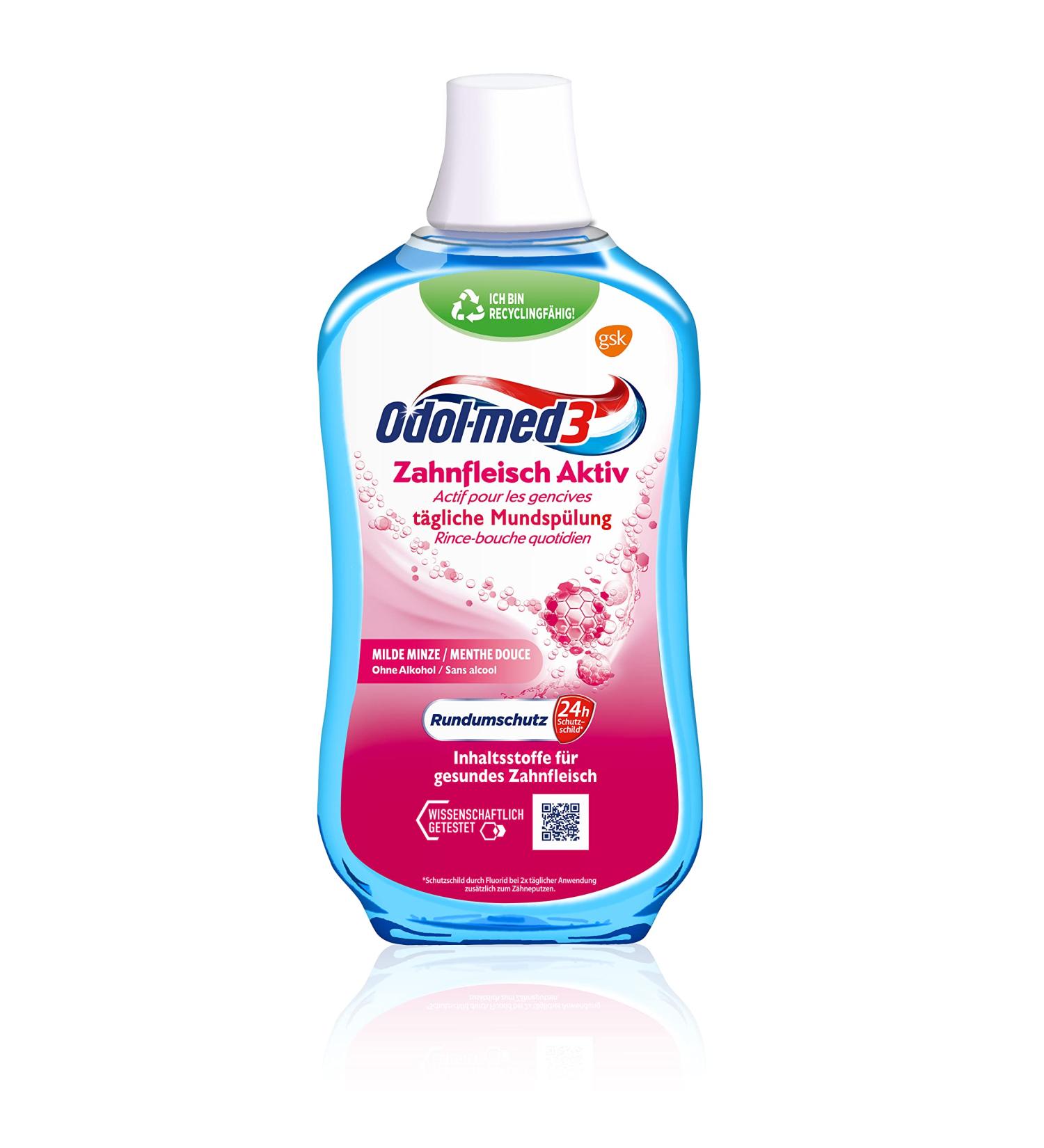 Odol-med3 Mouthwash Gum Active 500ml - Alcohol-Free Solution for Healthier Gums | International Shipping Available - Buy Online on GoSupps.com