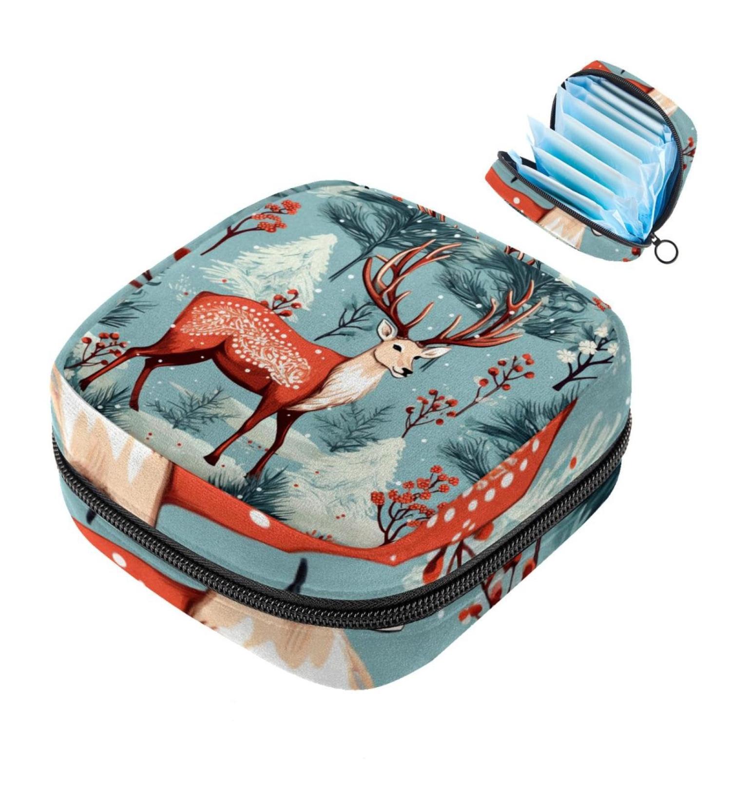 Muooum Menstrual Polster Bag with Zipper - Christmas Snowman Pattern - Stylish & Practical Tampon Collector Bag for Women & Girls (Pack of 1) - Buy Online on GoSupps.com