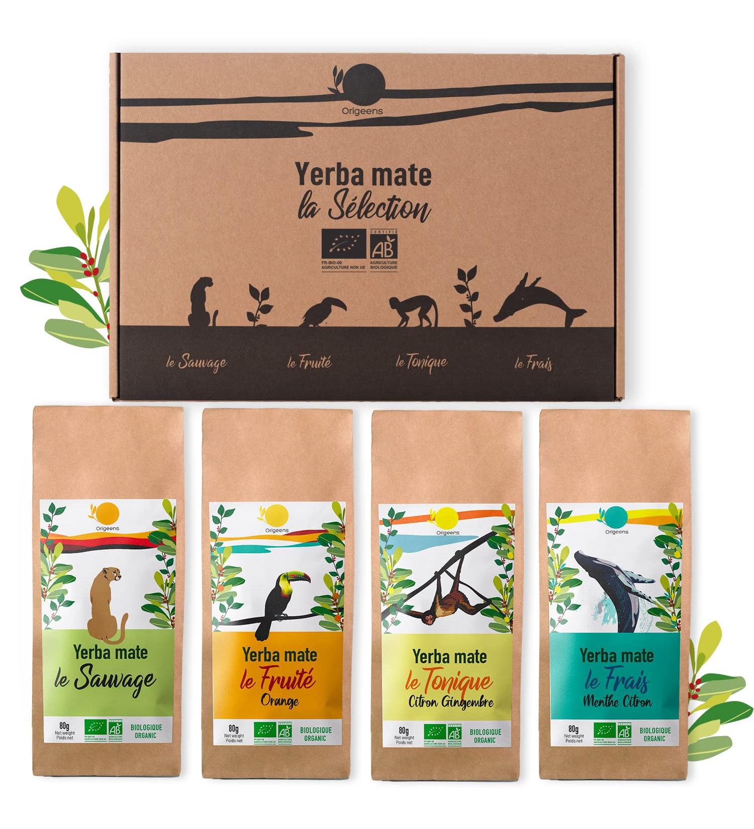 Origeens Organic Yerba Mate Set x4 - 4x80g | Premium Mate Tea Gift Set - Buy Online on GoSupps.com