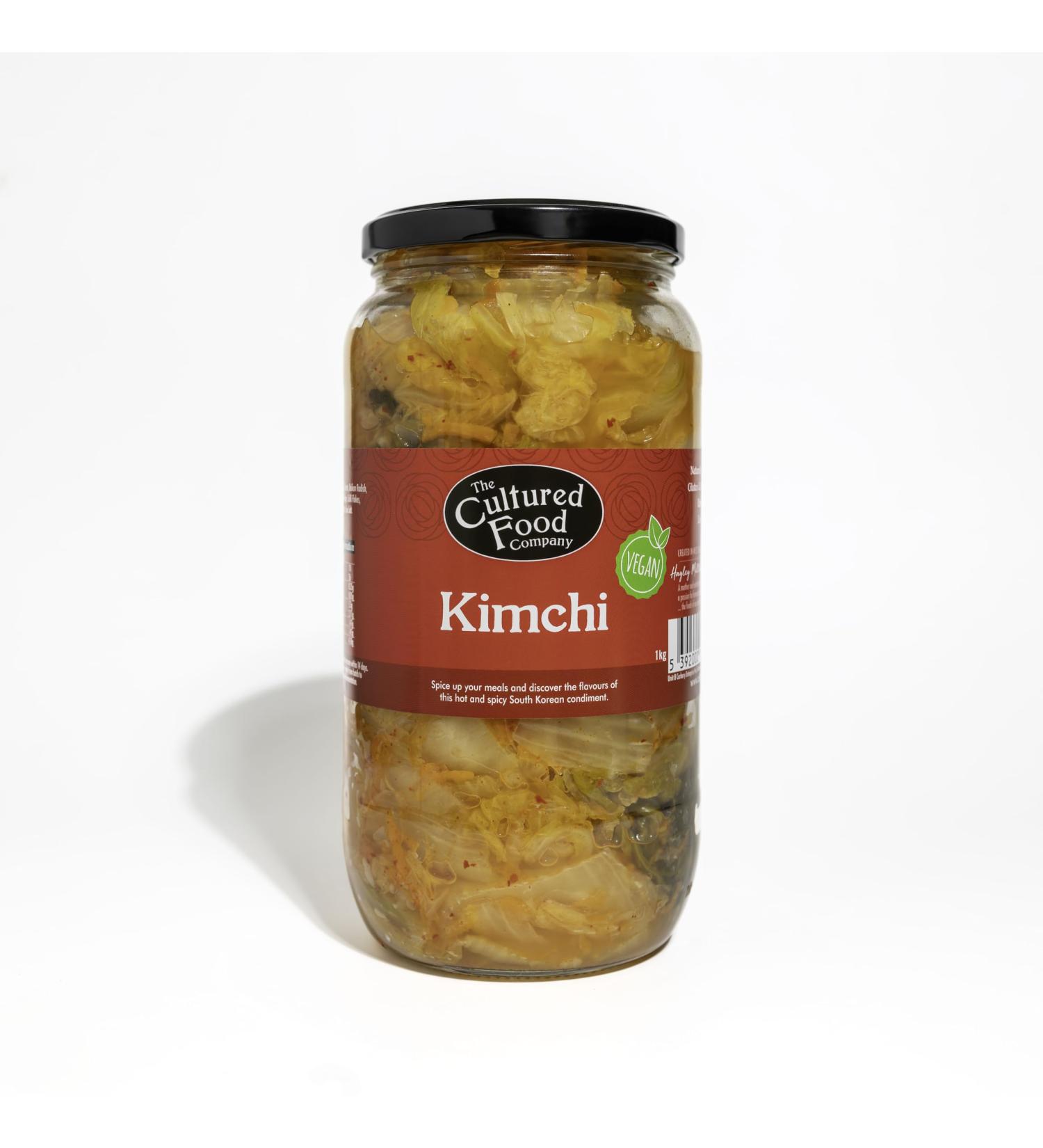 Vegan Kimchi 1kg Jar - The Cultured Food Company's Authentic Plant-Based Korean Delight - Raw Unpasteurised & Bursting with Flavour.