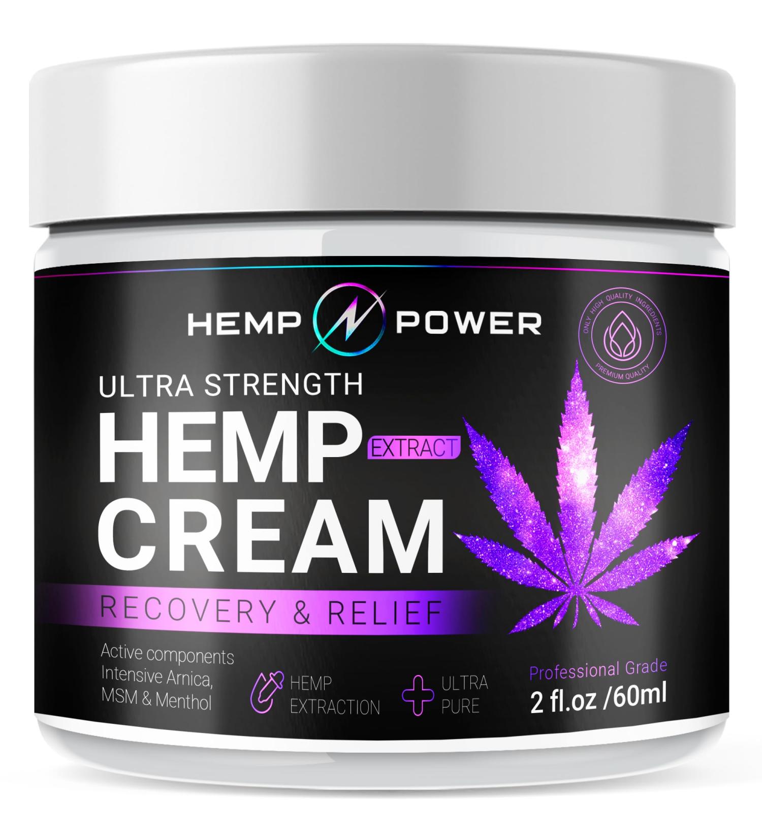 HEMP POWER Joint & Muscle Relief Cream | Hemp Menthol MSM Arnica for Back Joints Neck & Knee Support - 2 Fl Oz - Buy Online on GoSupps.com