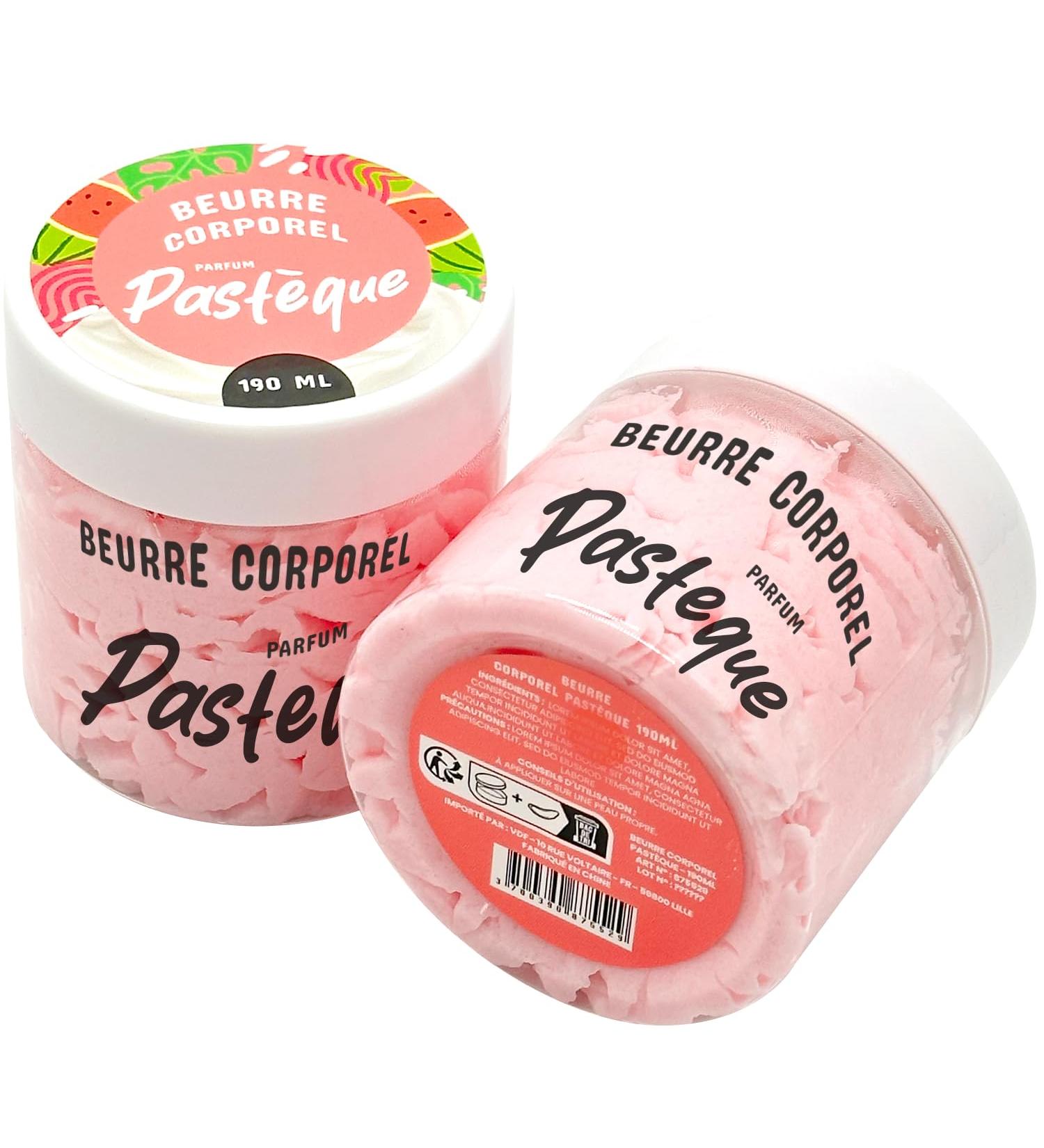 Beurre Corporel Fouett - Soin Peau S che Corps et Mains - Pour Homme et Femme - Hydratant - Adoucissant - Lissant - Nourrissant - 190 ml - Senteur Past que Rose 190 g (Lot de 1)
