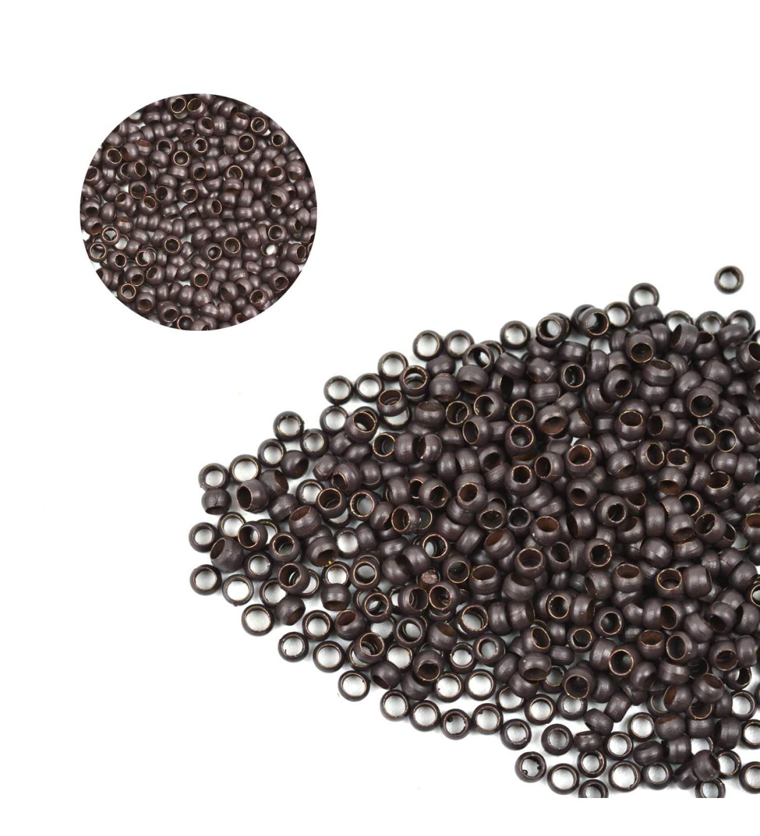 500 Pieces 2.5mm Dark Brown Copper Nano Rings & Microlinks Hair Extension Pearls - Ideal for Spring Extensions - Buy Online on GoSupps.com