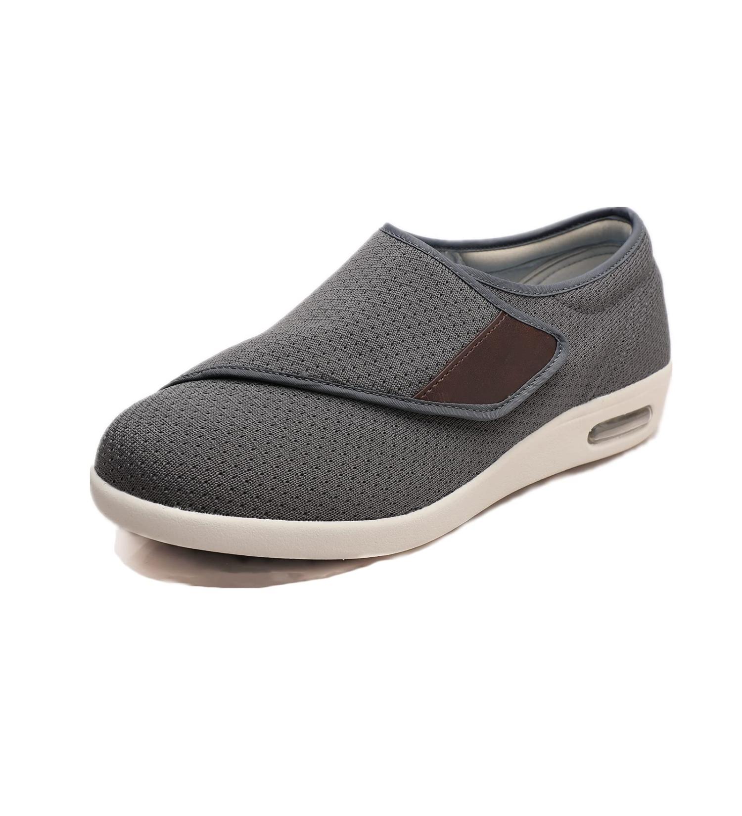 ZGDG Men's Widened Diabetic Shoes | Adjustable Strap | Lightweight Mesh Athletic Shoes | Size 10.5 Wide Grey - Buy Online on GoSupps.com