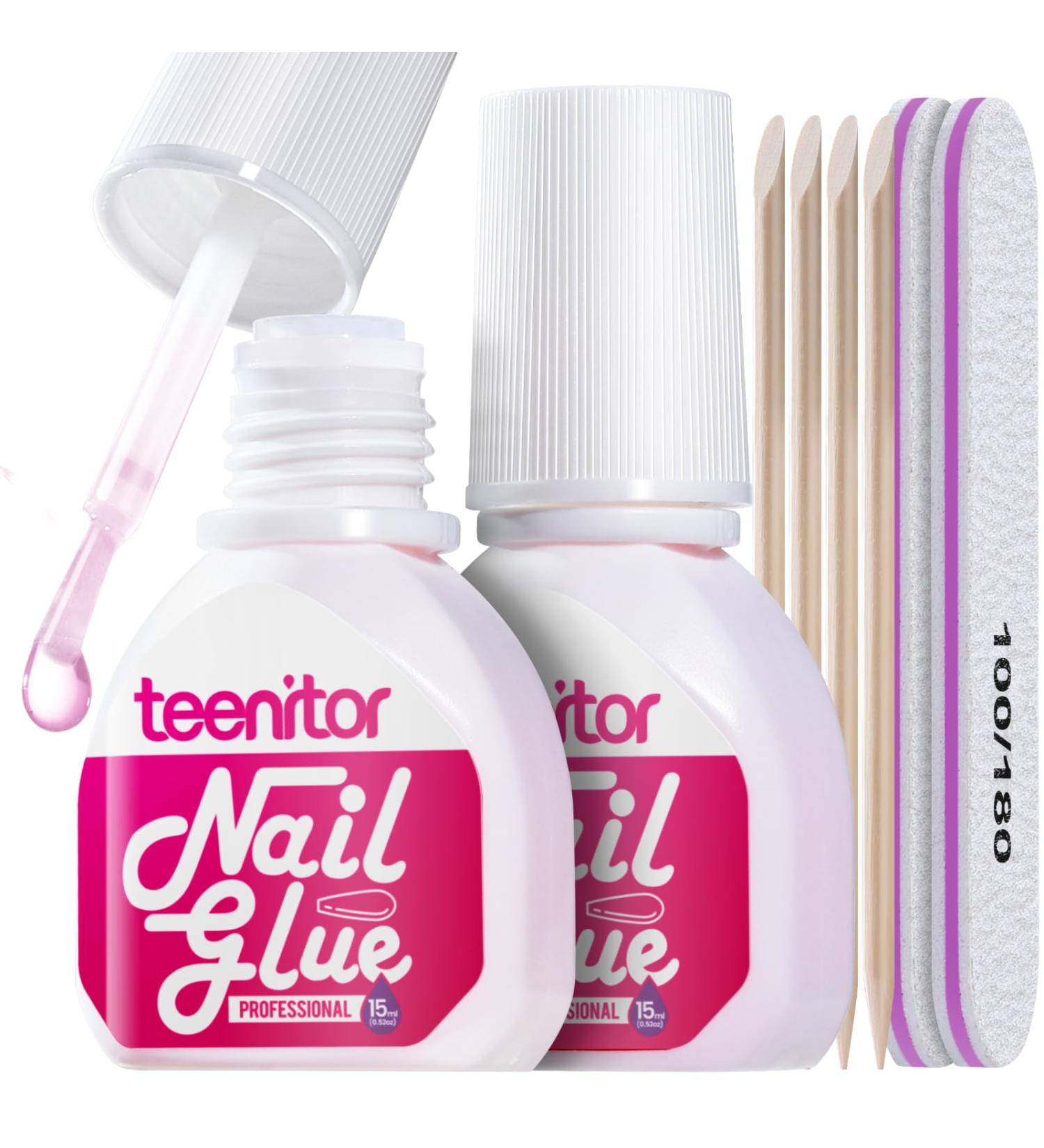 Teenitor 30ml Nail Glue for Acrylic & Press-On Nails - Strong Brush-On Adhesive for Broken Nails & Nail Tips - Buy Online on GoSupps.com