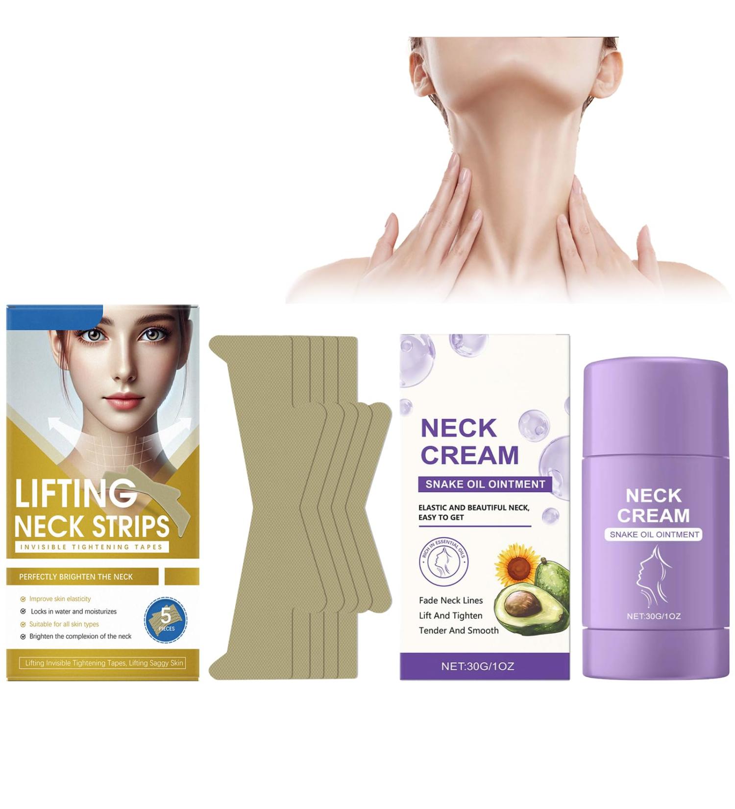 Cr me Pour Le Cou + Patchs Raffermissants Soin Anti- ge Pour Le Cou Hydratation Intense Et Effet Lissant Masque Raffermissant Et Liftant Am lioration De L' lasticit Et De La Fermet De La Peau - Buy Online on GoSupps.com