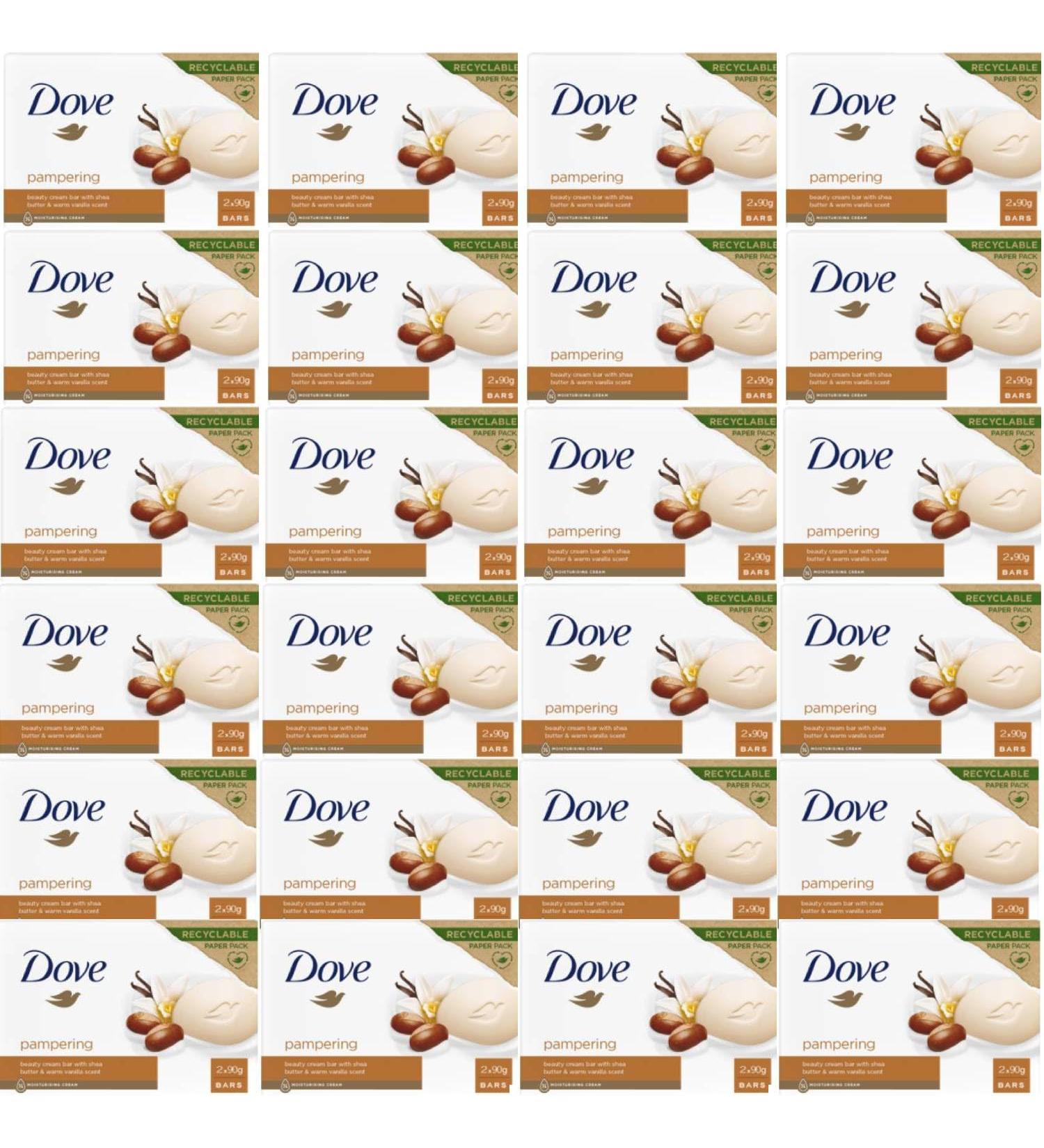  Dove Dove Beauty Cream Bar Solid Soap Various Fragrances 2 x 90 g (24 Units Vanilla and Shea) - Buy Online on GoSupps.com