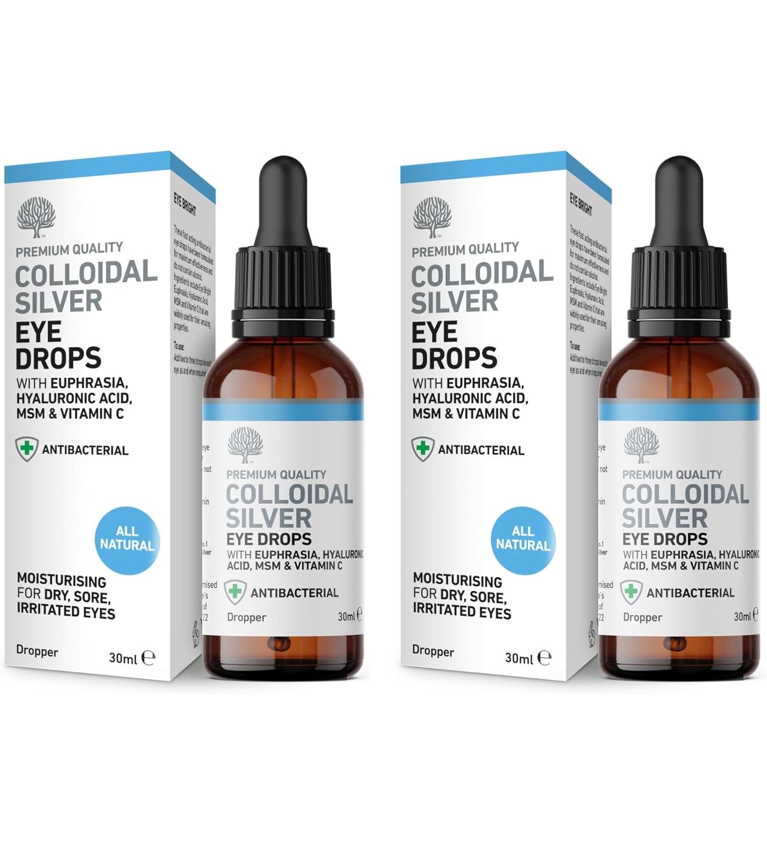 Natures Greatest Secret Colloidal Silver All Natural Eye Drops - Pack of 2 - 60ml - Buy Online on GoSupps.com