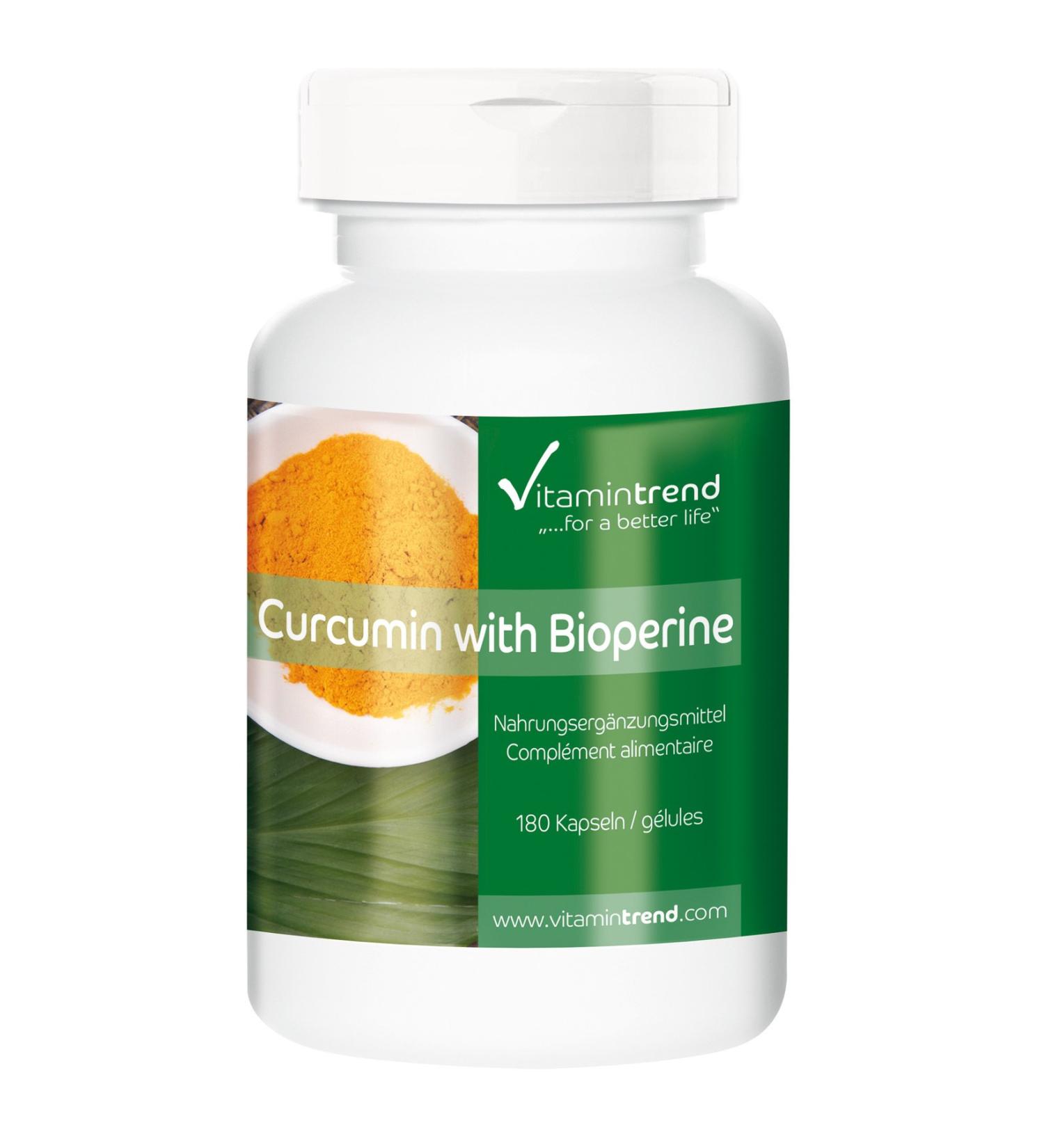 Curcumin Capsules with Bioperine - 180 Vegan Capsules | 95% Curcuminoids | 6-Month Supply - Buy Online on GoSupps.com