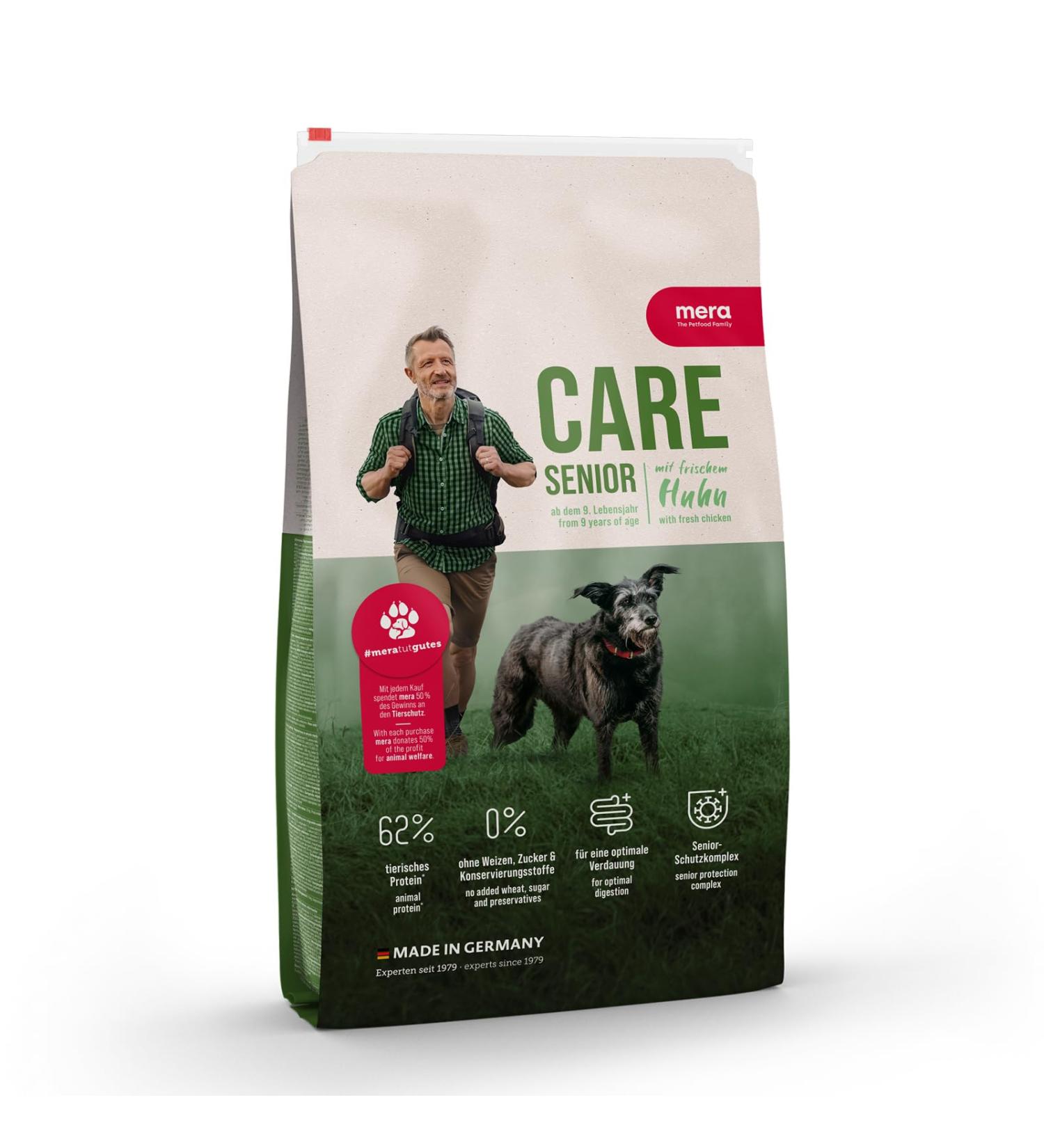 mera Care Senior Food for Senior Dogs with 83% Animal Protein Wheat Free 1 kg - Buy Online on GoSupps.com