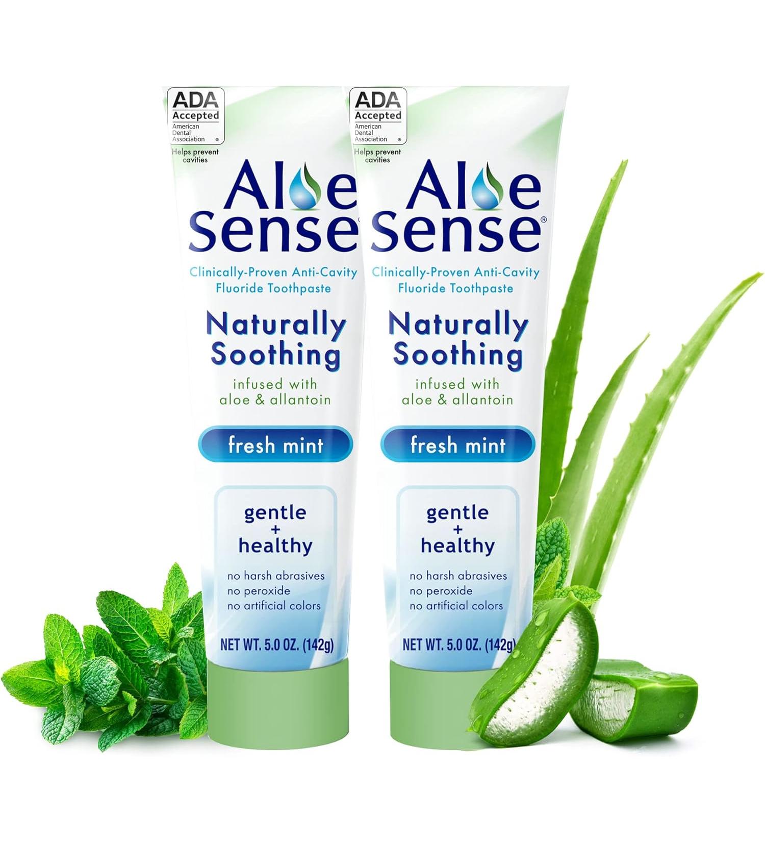 AloeSense Fluoride Toothpaste - Pack of 2 - Mint - 5 Oz. - Buy Online on GoSupps.com