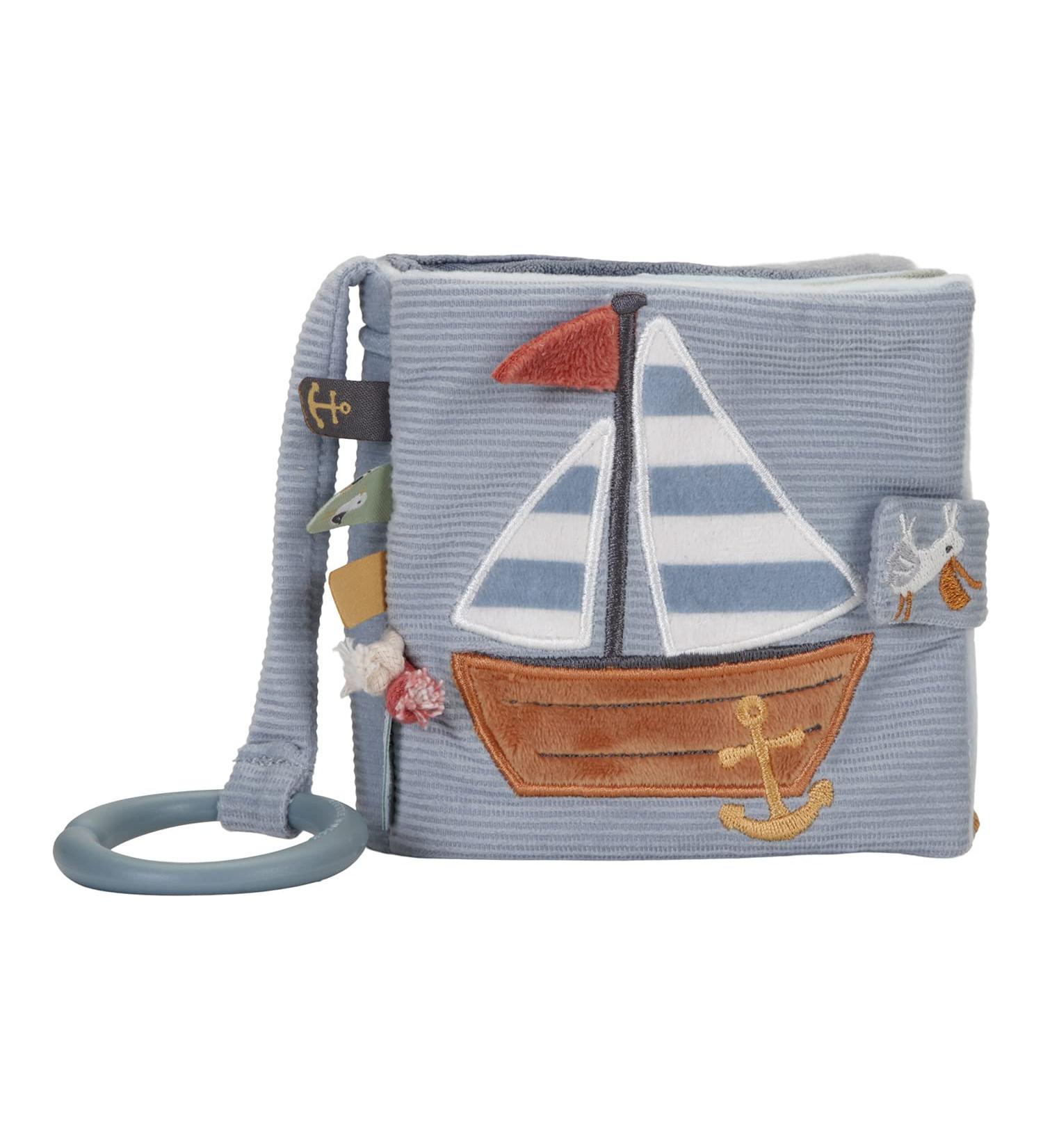 Shop Little Dutch Buggy Book - Sailors Bay Blue Fabric Touch Book (11.5x11.5 cm) | International Shipping Available - Buy Online on GoSupps.com