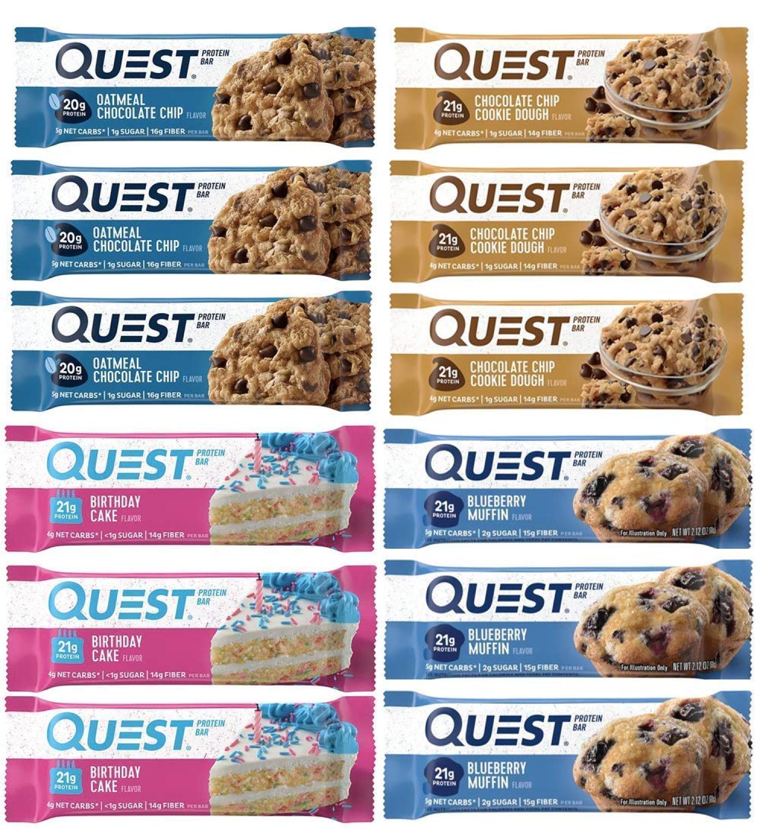 Quest Nutrition Protein Bar Delectable Dessert Variety Pack - 12 Count, Birthday Cake Flavor, High Protein, Low Carb, Gluten-Free Meal Replacement Bar - Buy Online on GoSupps.com