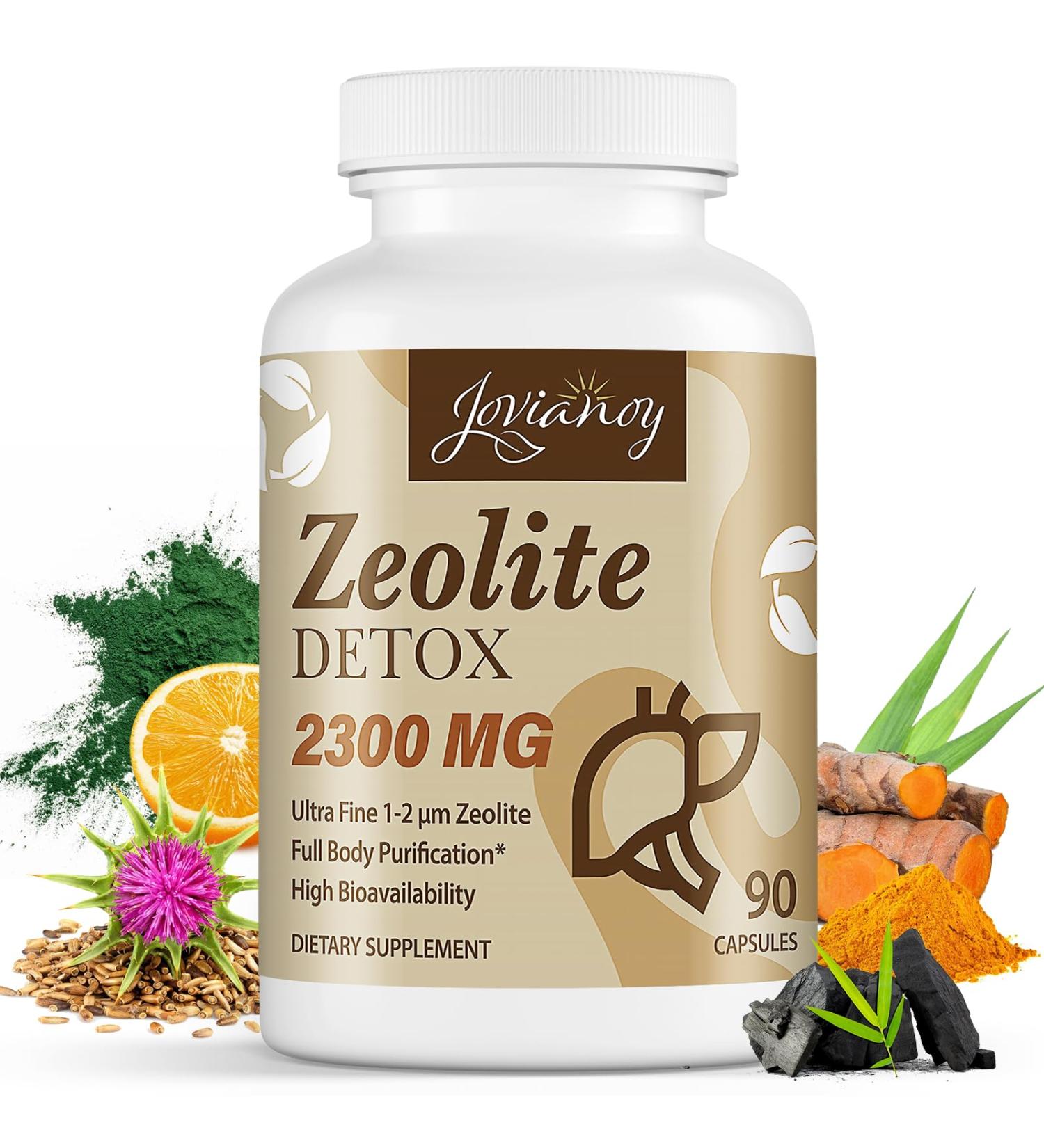 2300 MG Zeolite Detox Capsules - Organic Activated Charcoal & Bentonite Clay for Gut & Liver Cleanse | Maximum Absorption | 90 Capsules - Buy Online on GoSupps.com
