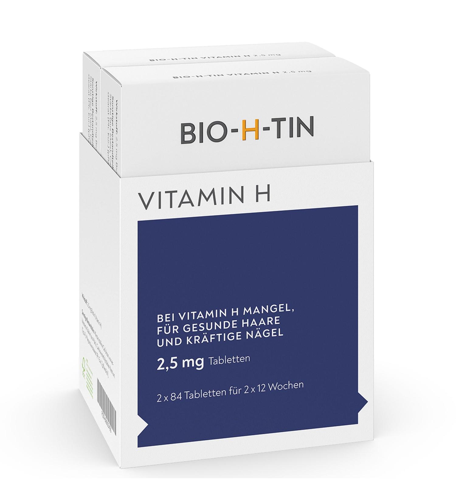 BIO-H-TIN Vitamin H 2.5 mg - Biotin for Healthy Hair & Nails | 168 Tablets | 24 Weeks Supply - Shop Internationally - Buy Online on GoSupps.com
