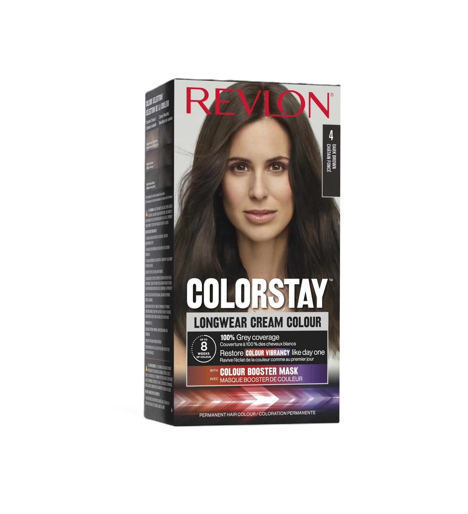 Revlon Colorstay Longwear Permanent Cream Colour Dark Brown 4.0 Dark Brown 165 ml (Pack of 1) - Buy Online on GoSupps.com