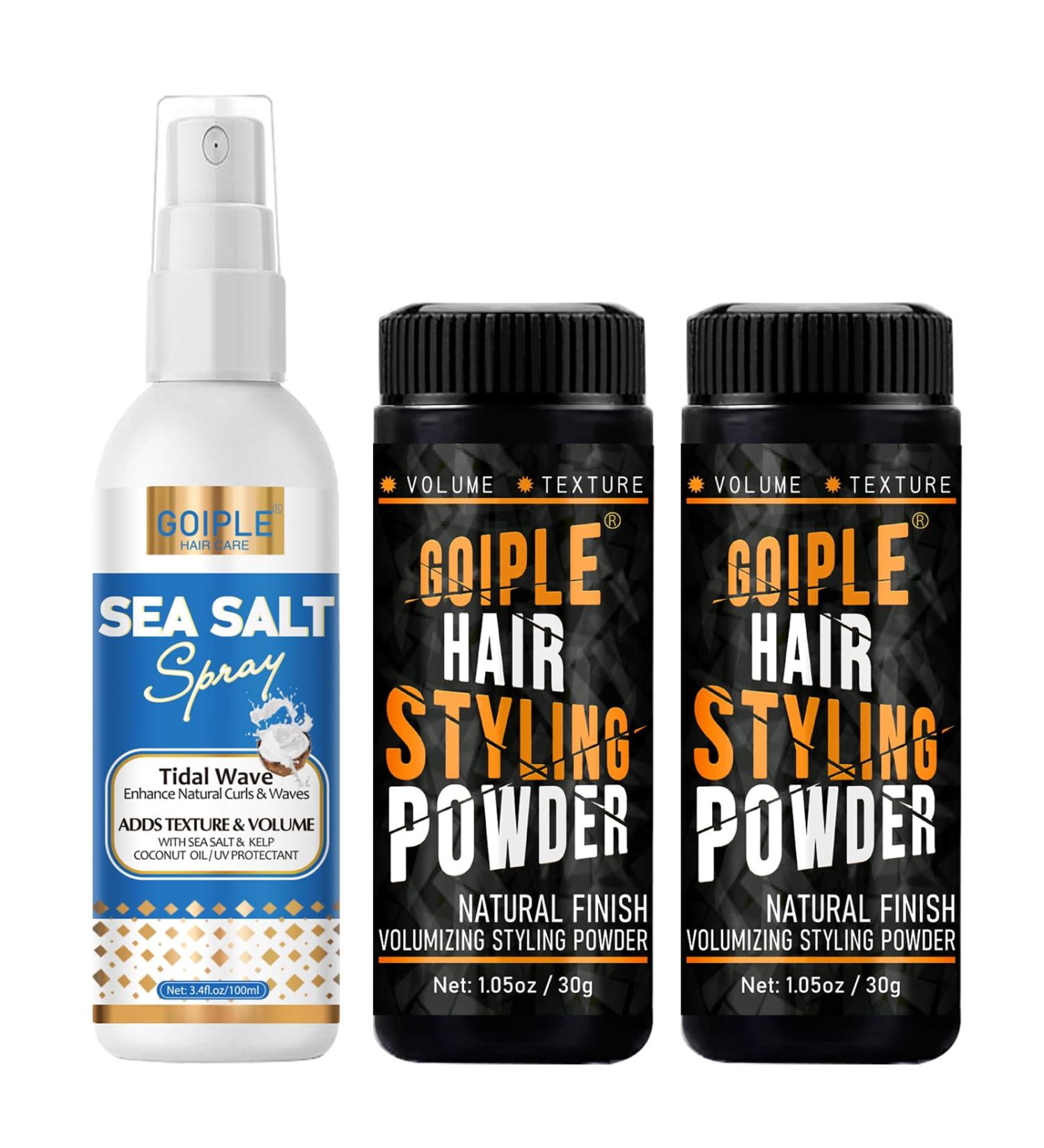 Hair Styling Powder for Men & Women - 1.05oz Volumizing & Texturizing Sea Salt Spray - Flexible Hold Natural Look Hair Powder - Buy Online on GoSupps.com