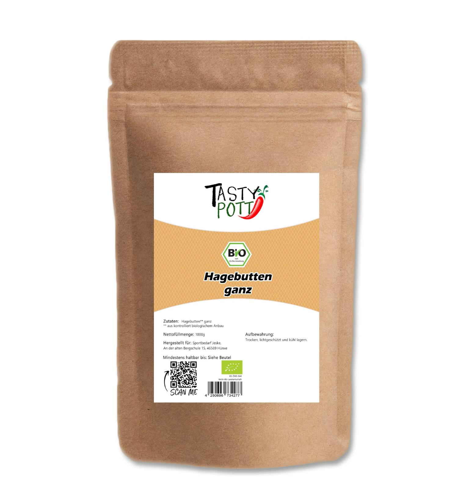 Jeske Sports Supplies Tasty Pott Organic rose hips fully dried dried fruits cooking tea vegan food rich in vitamins hedge rose rose hip in bag 1000 g - Buy Online on GoSupps.com