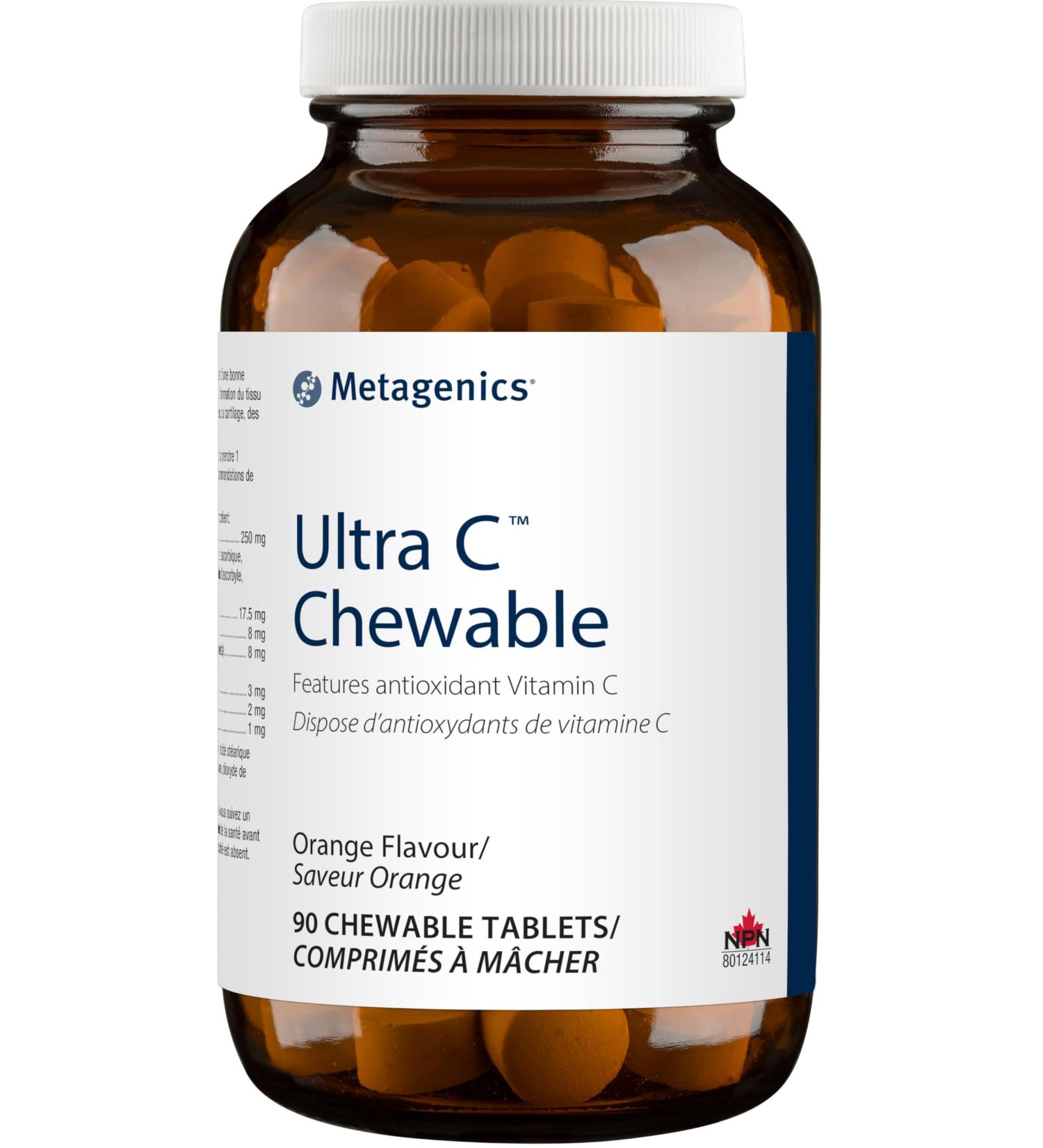 Metagenics Ultra C - Vitamin C Antioxidant - Chewable Orange - 90 Chewable Tablets - Buy Online on GoSupps.com