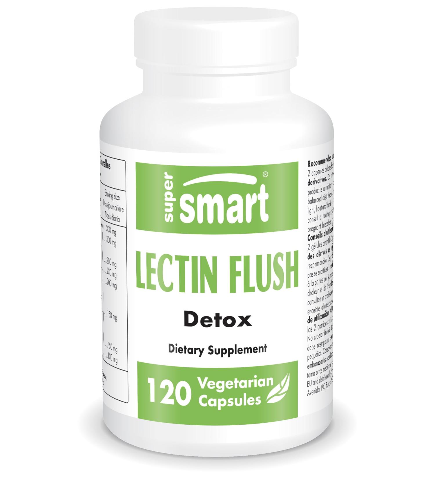 Supersmart Lectin Flush - Natural Support for Food Allergies & Intolerances | Healthy Digestion & Detox - Non-GMO & Gluten-Free - Buy Online on GoSupps.com