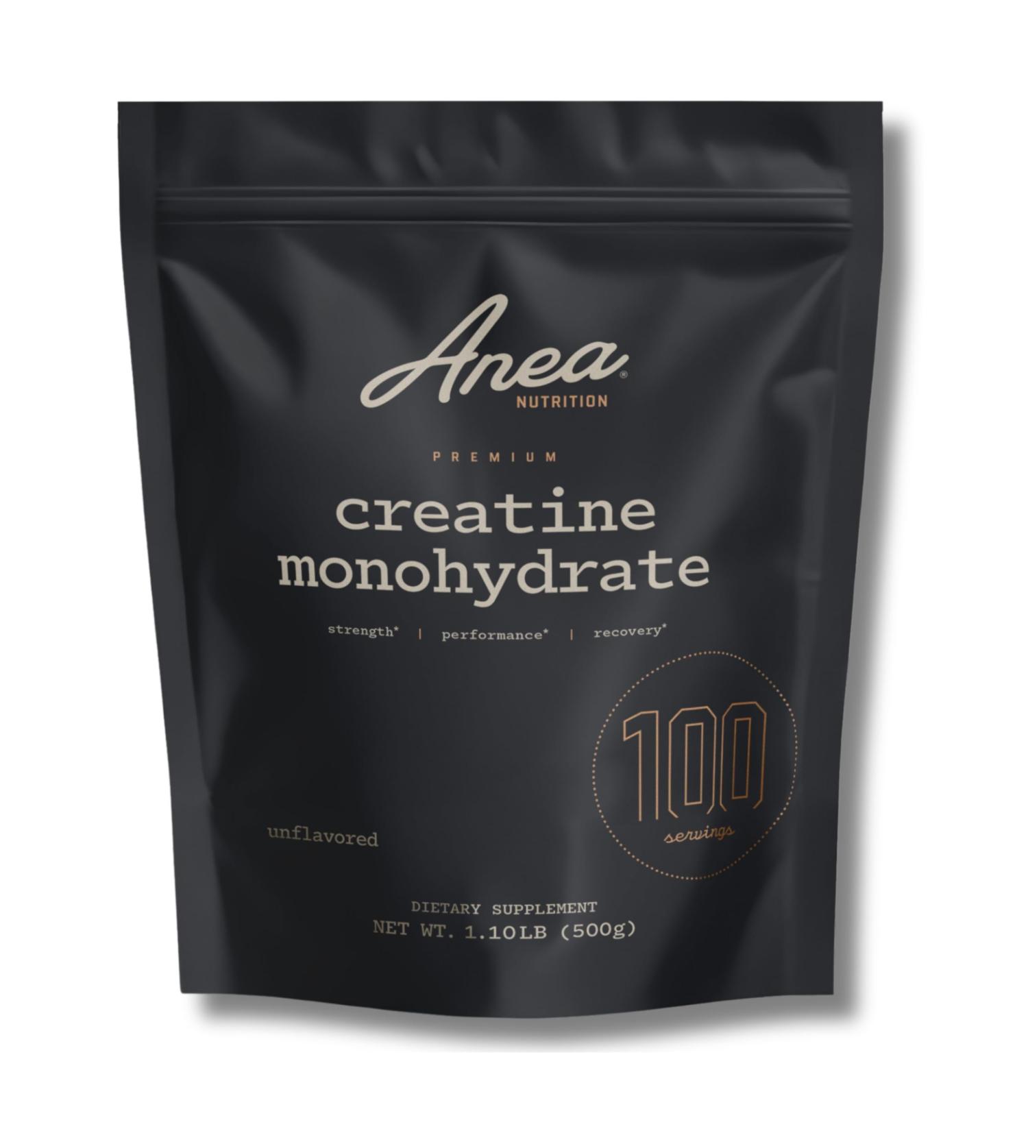 Anea Creatine Monohydrate - Unflavored | 5g Creapure per Serving | Supports Muscle Energy Strength & Recovery | Pure & Filler-Free | Made in GMP Facility - Buy Online on GoSupps.com