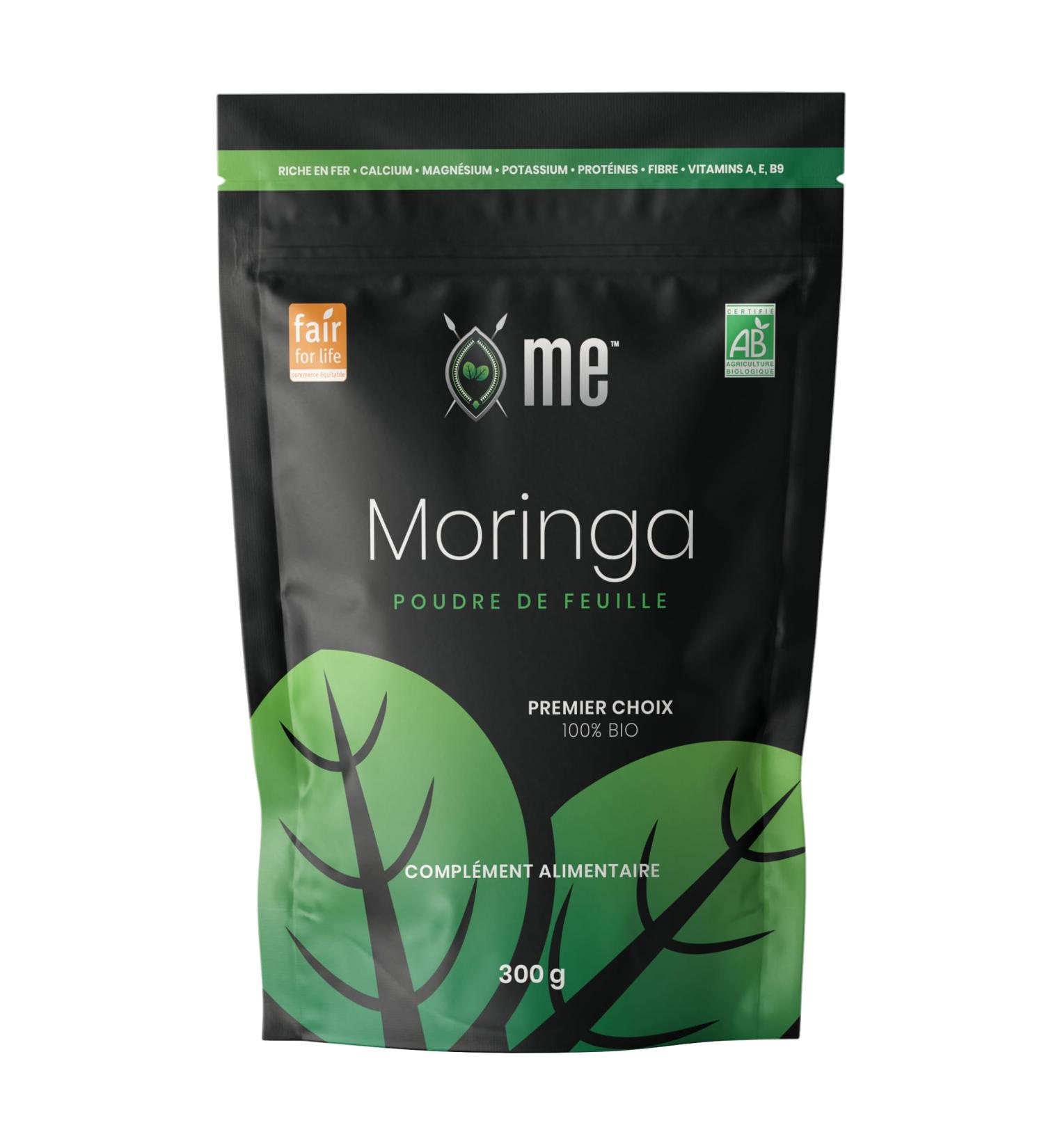 Organic Moringa from ME - Powder 300 g - Superior Quality - Vitality - Energy - Skin - Multivitamins - Multiminerals - Proteins - Anti-inflammatory - Antioxidants - Buy Online on GoSupps.com