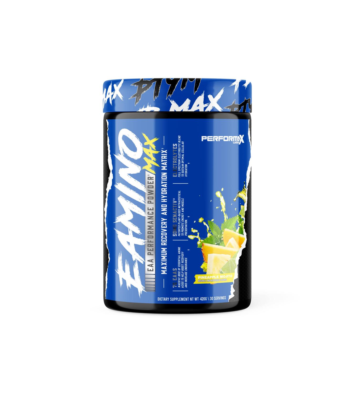 EAminoMax Amino Acid Performance Powder - 7g BCAA & EAA | Recovery Hydration Endurance | 30 Servings Pineapple Mojito - Buy Online on GoSupps.com