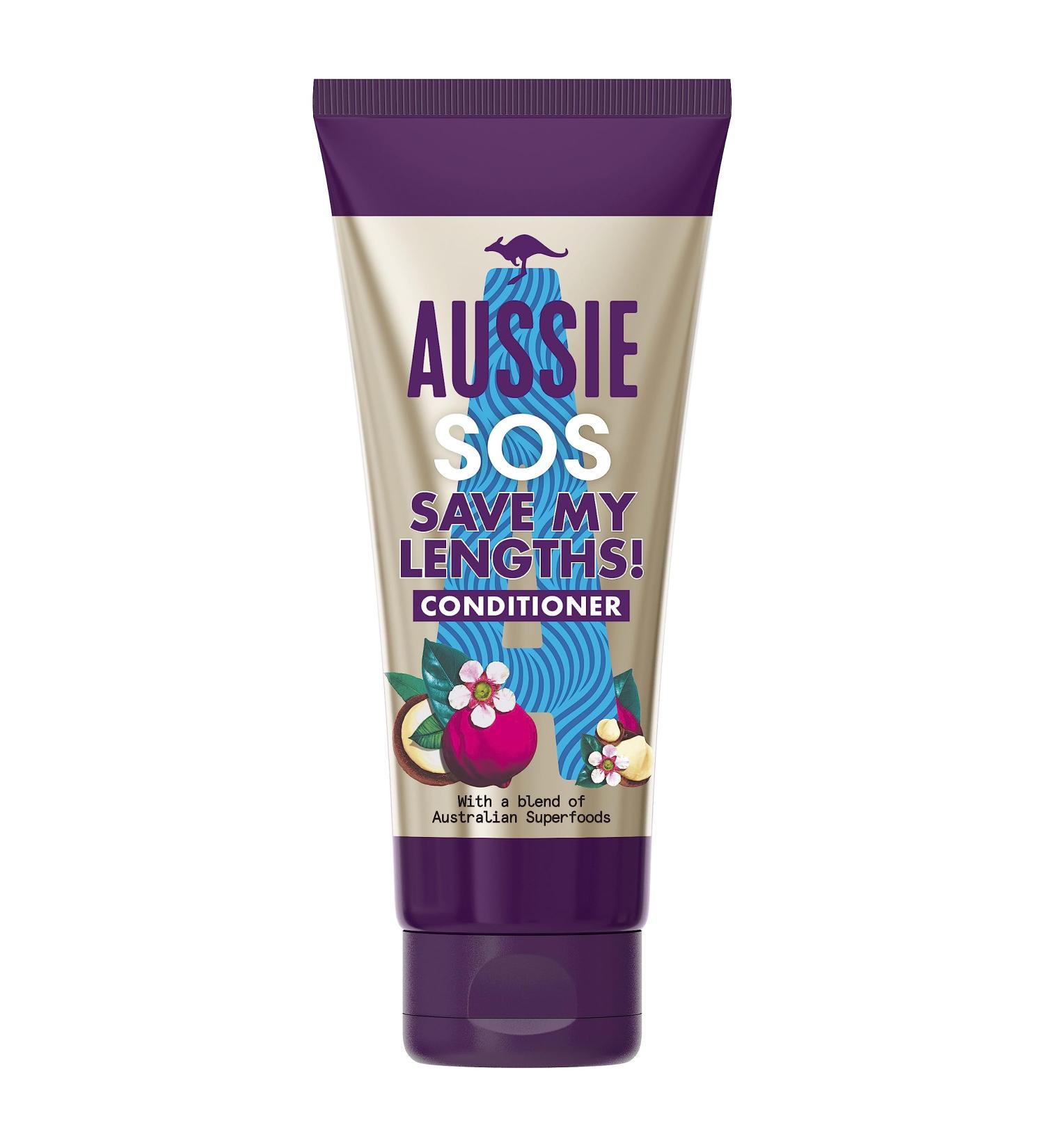 Aussie SOS Save My Lengths Instant Detangling Conditioner 200ml - Vegan Formula for Damaged & Frizzy Hair - Buy Online on GoSupps.com
