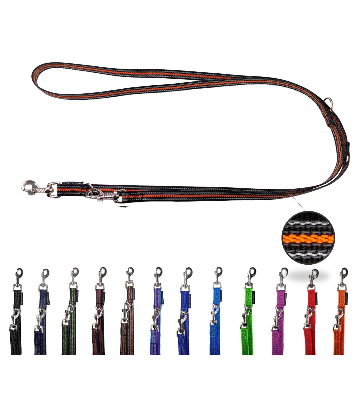 Premium Adjustable Dog Linen Leash - Double Linen for Medium & Large Dogs | 5m Black Orange - Durable & Stylish - Buy Online on GoSupps.com