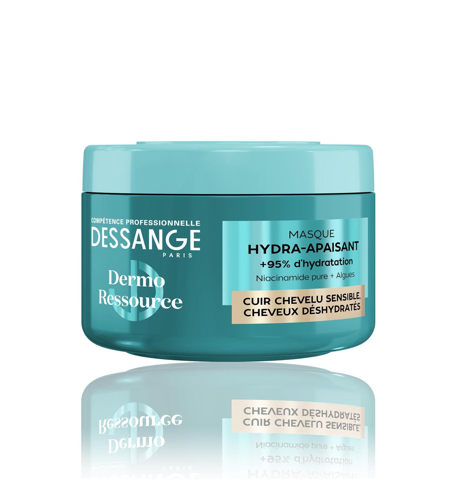 DESSANGE - Masque Cheveux Hydra-Apaisant Dermo Ressource - Formule Enrichie En Algues & Niacinamide Pure - Apaise & Hydrate - Cuir Chevelu Sensible & Cheveux D shydrat s - 280ml - Buy Online on GoSupps.com