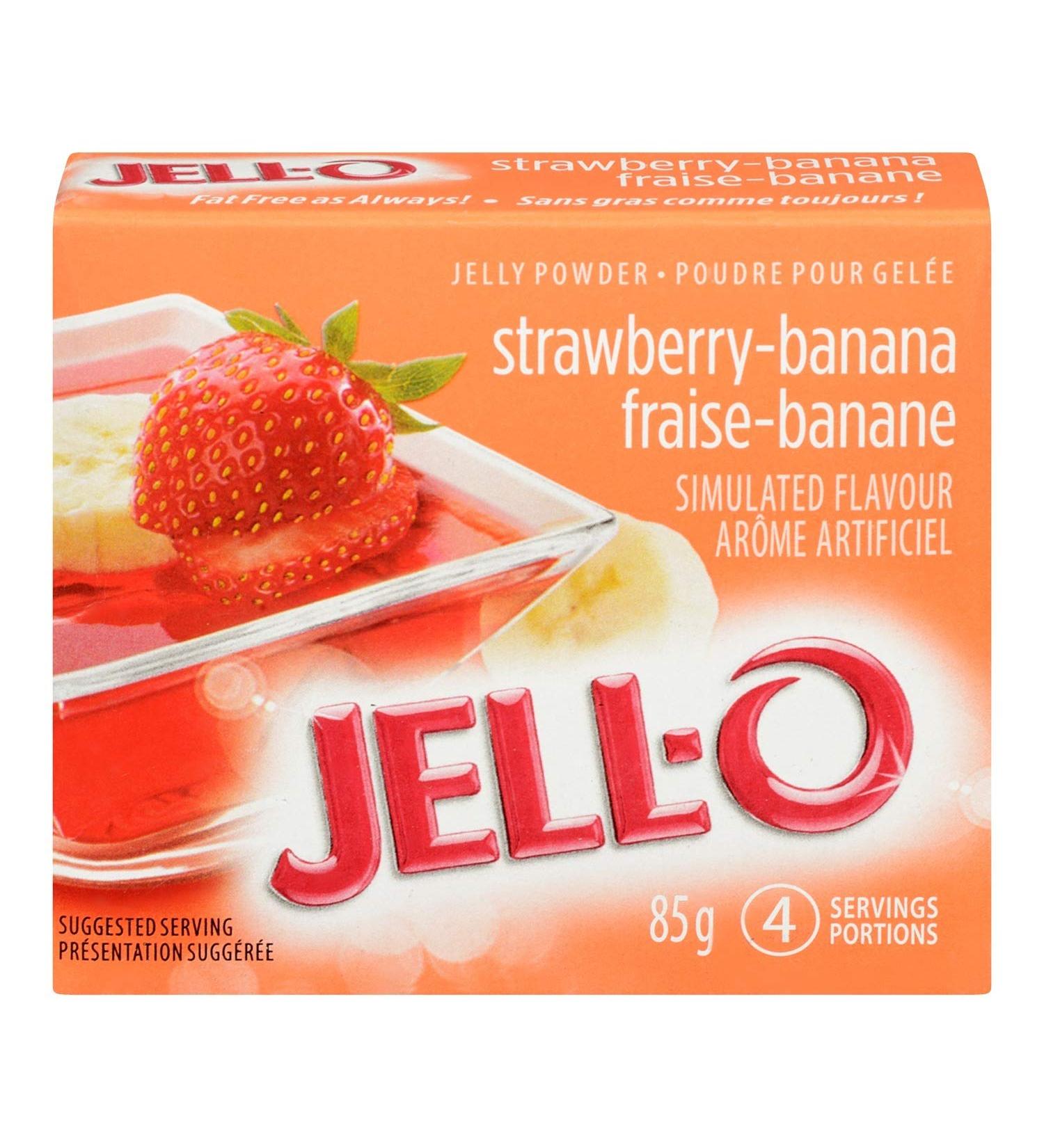 Jell-O Strawberry Banana Jelly Powder Gelatin Mix 85 gr Box - Buy Online on GoSupps.com